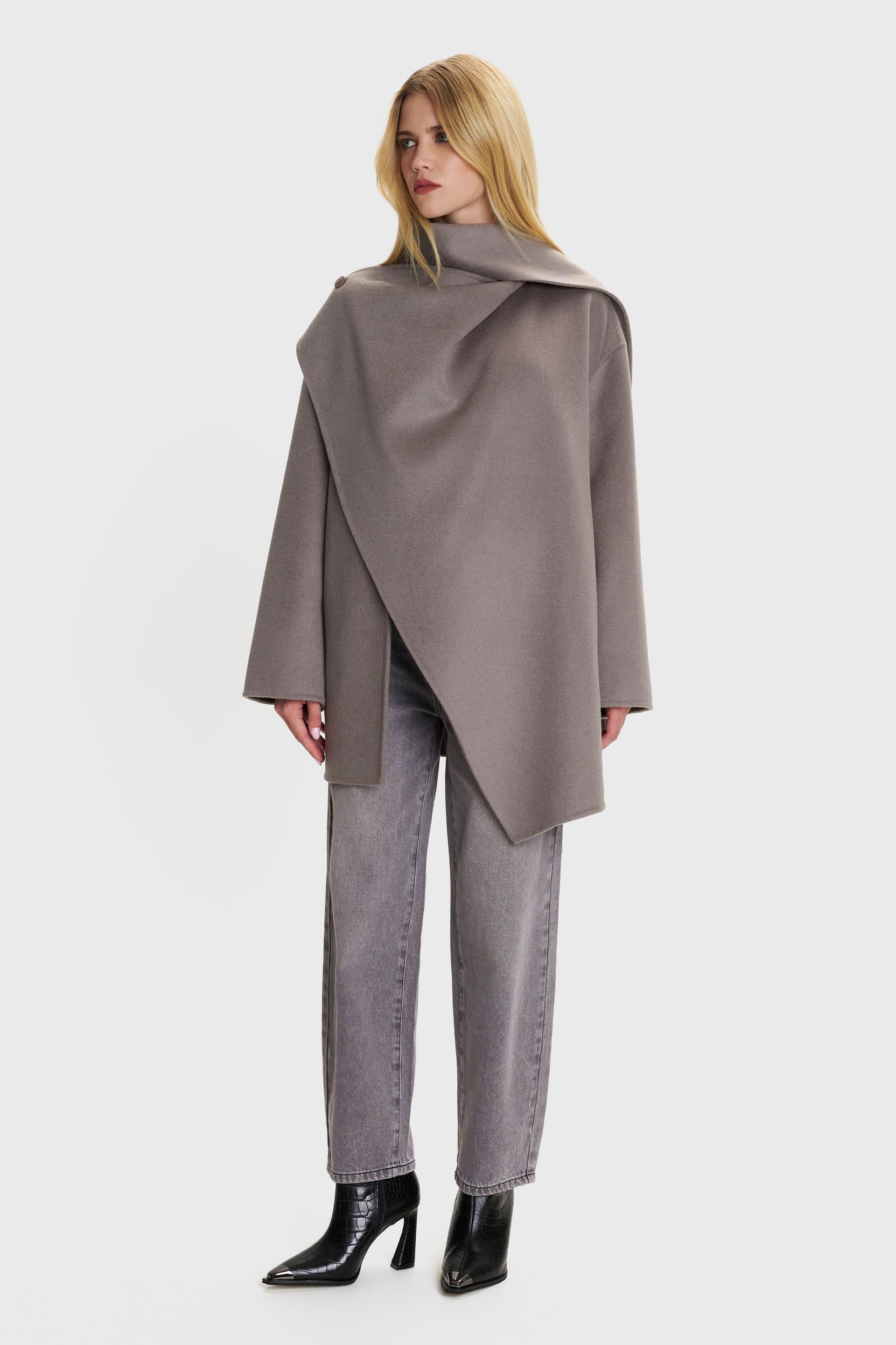 Ημίπαλτο με ενσωματωμένο κασκόλ - ELEPHANT