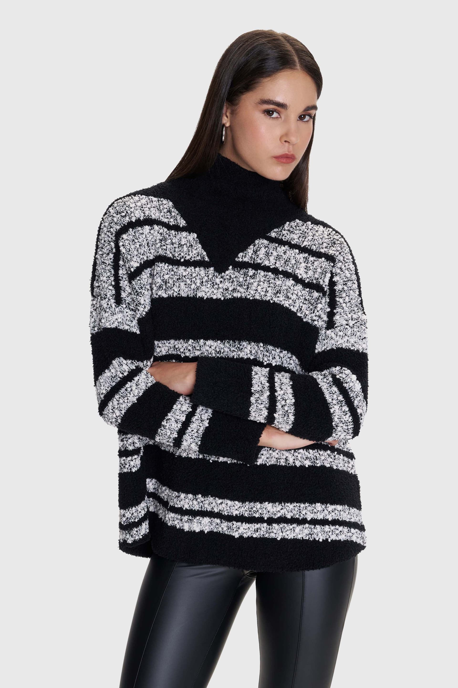 Μπλούζα πλεκτή δίτονη - Μαύρο