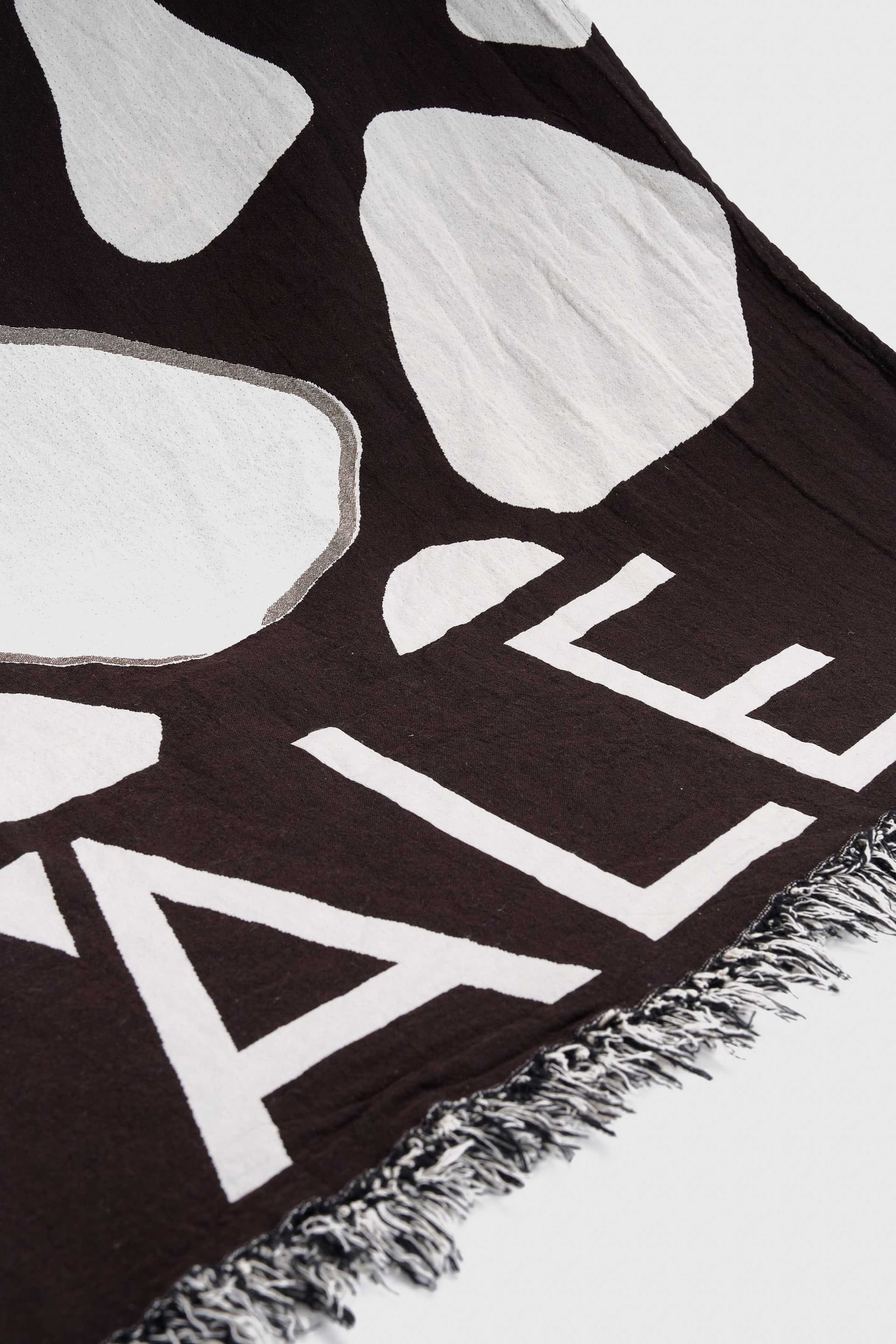 Πετσέτα παραλίας βαμβακερή με logo - Μαύρο