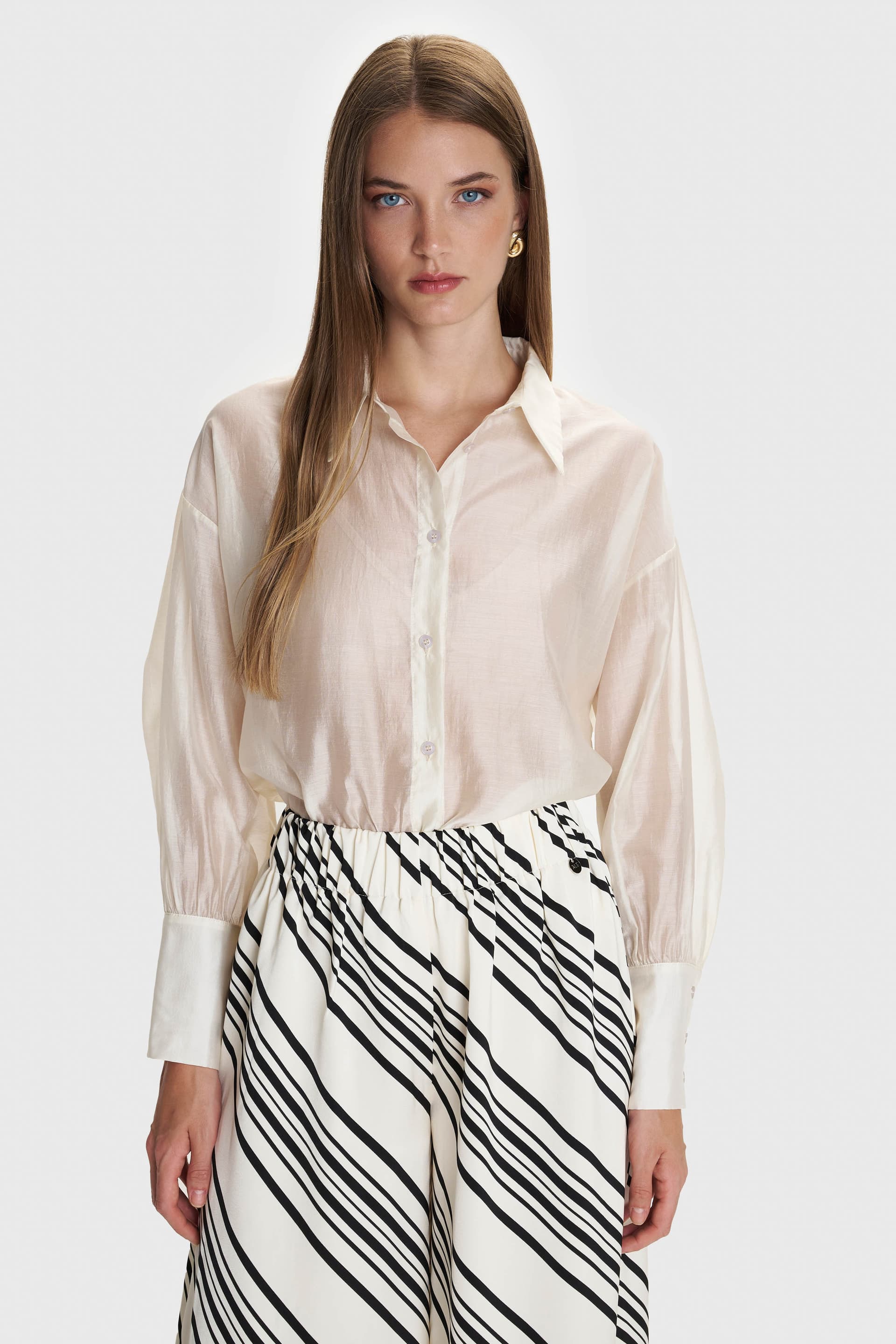 Πουκάμισο see-through - Μπεζ