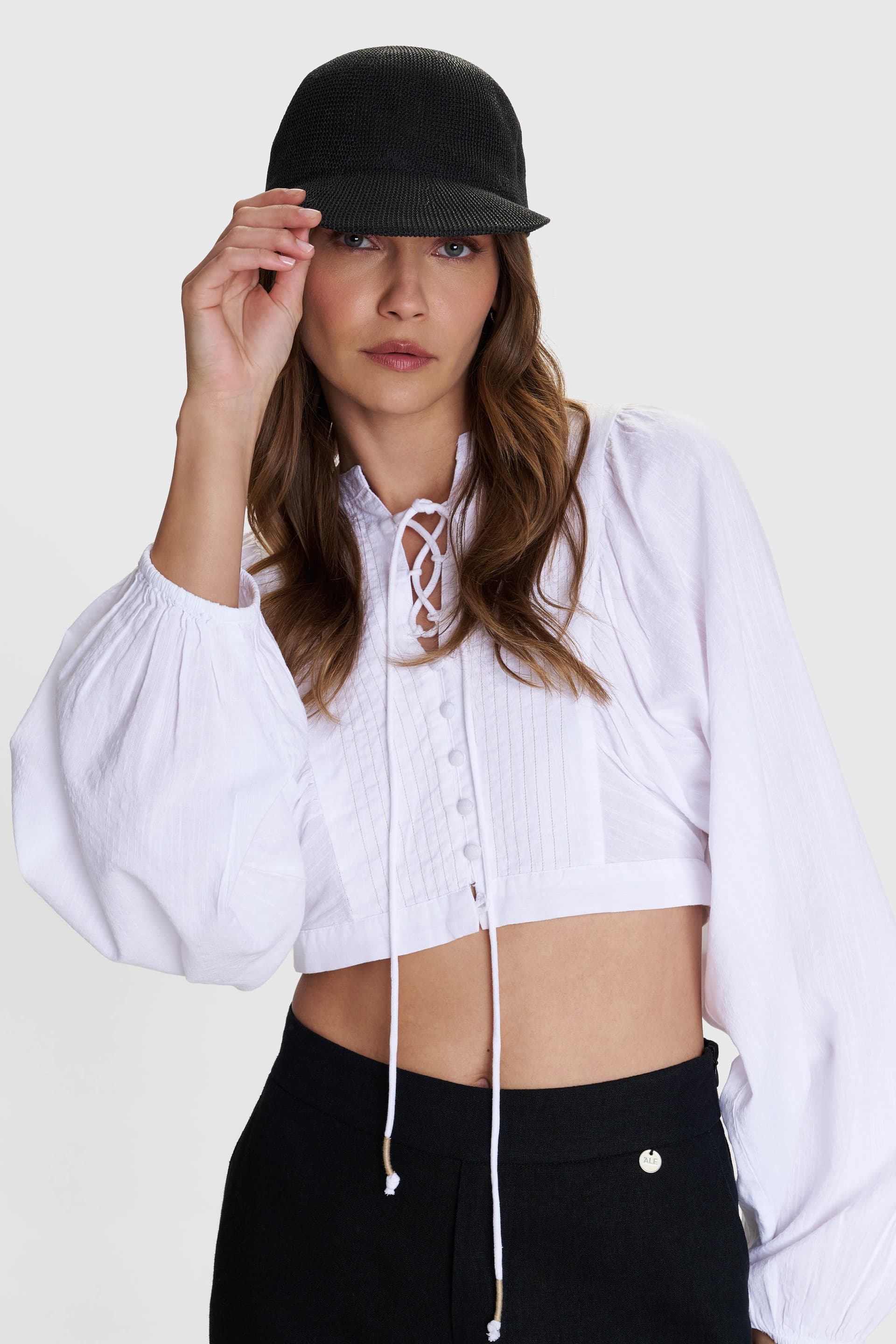 Καπέλο ψάθινο jockey - Μαύρο