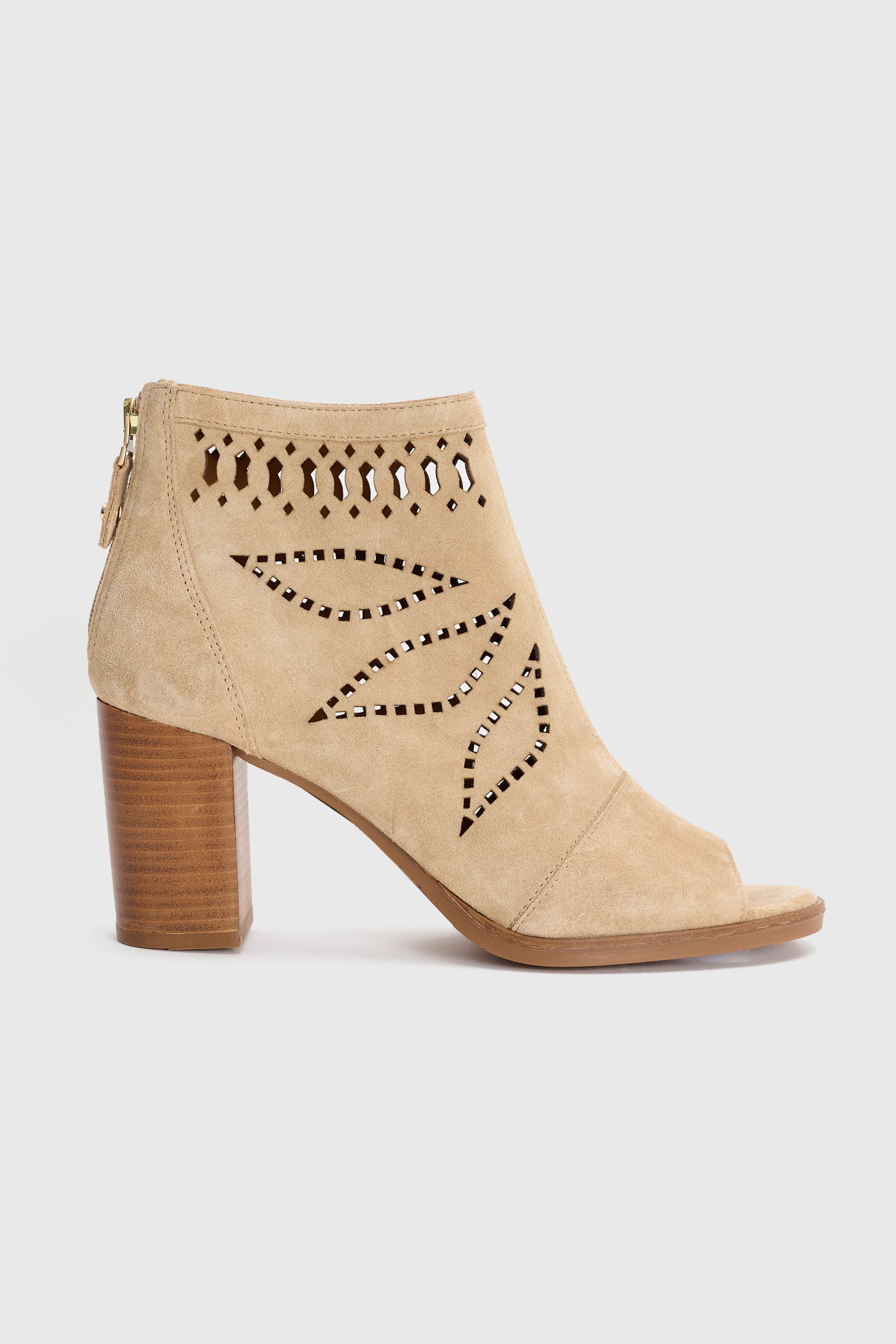 Μποτάκι καστόρι με τακούνι - Μπεζ