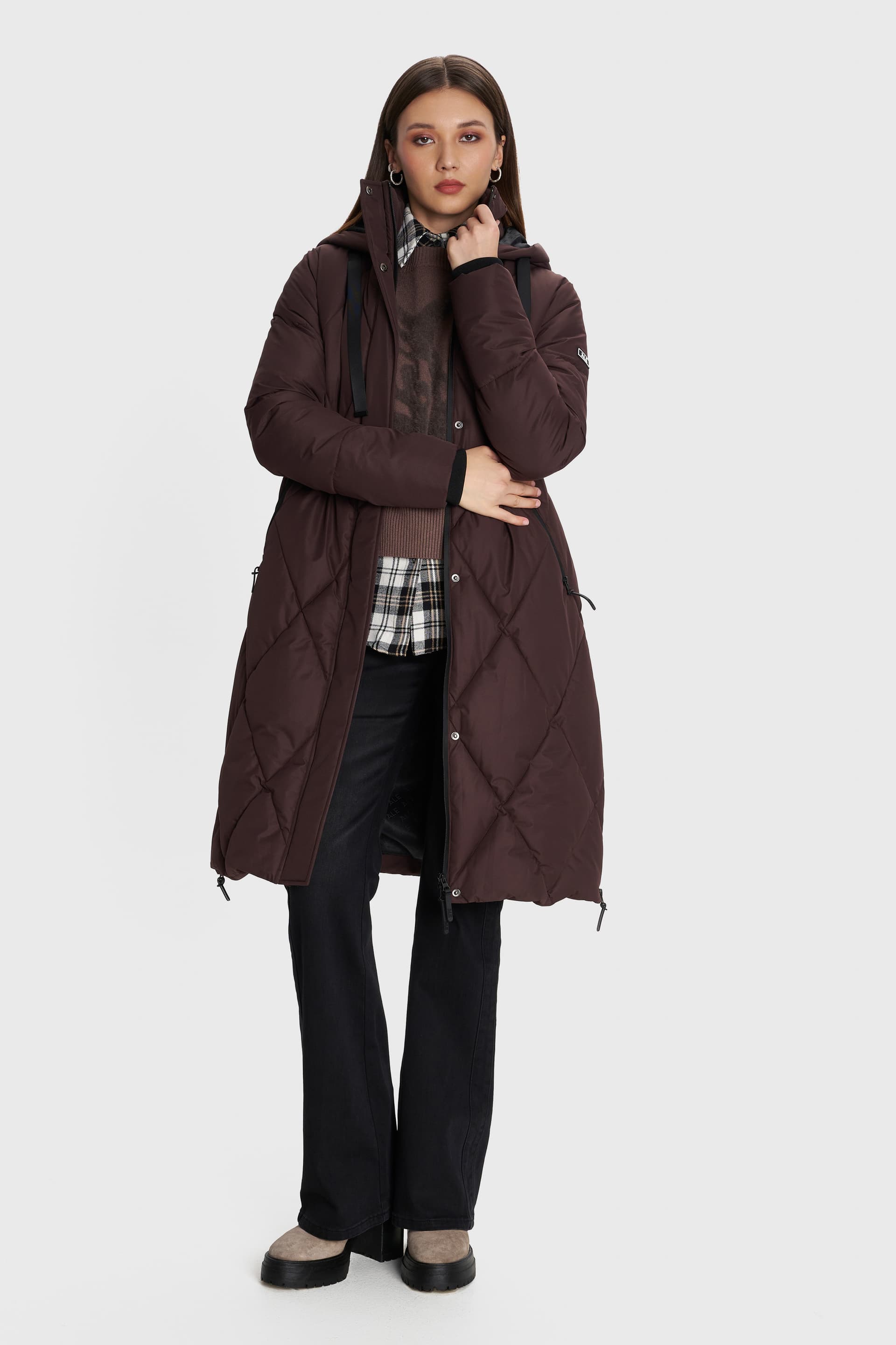 Μπουφάν μακρύ καπιτονέ - Καφέ