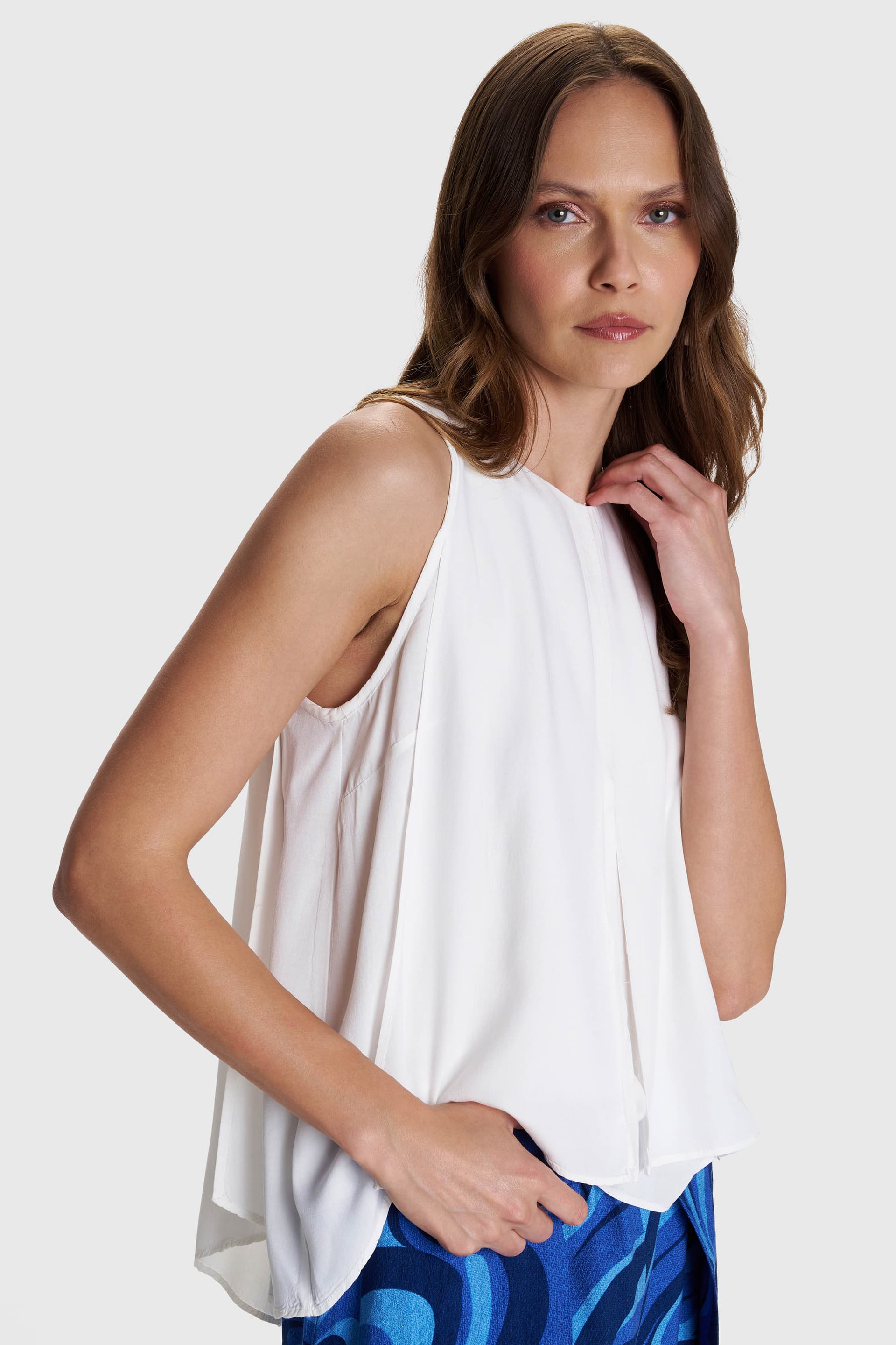 Τοπ μονόχρωμο ασύμμετρο - Λευκό