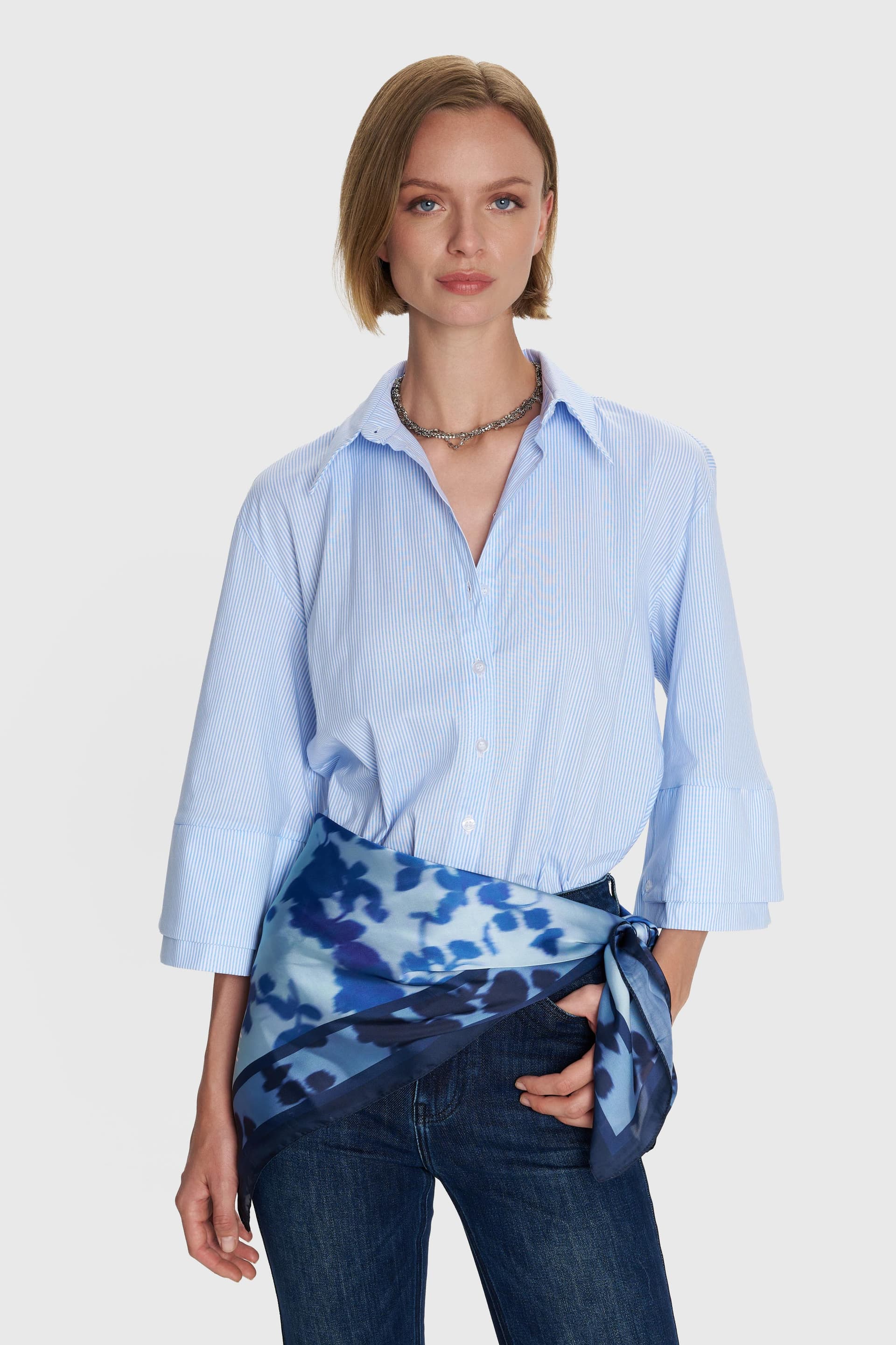 Φουλάρι φλοράλ με λογότυπο - Πολύχρωμο