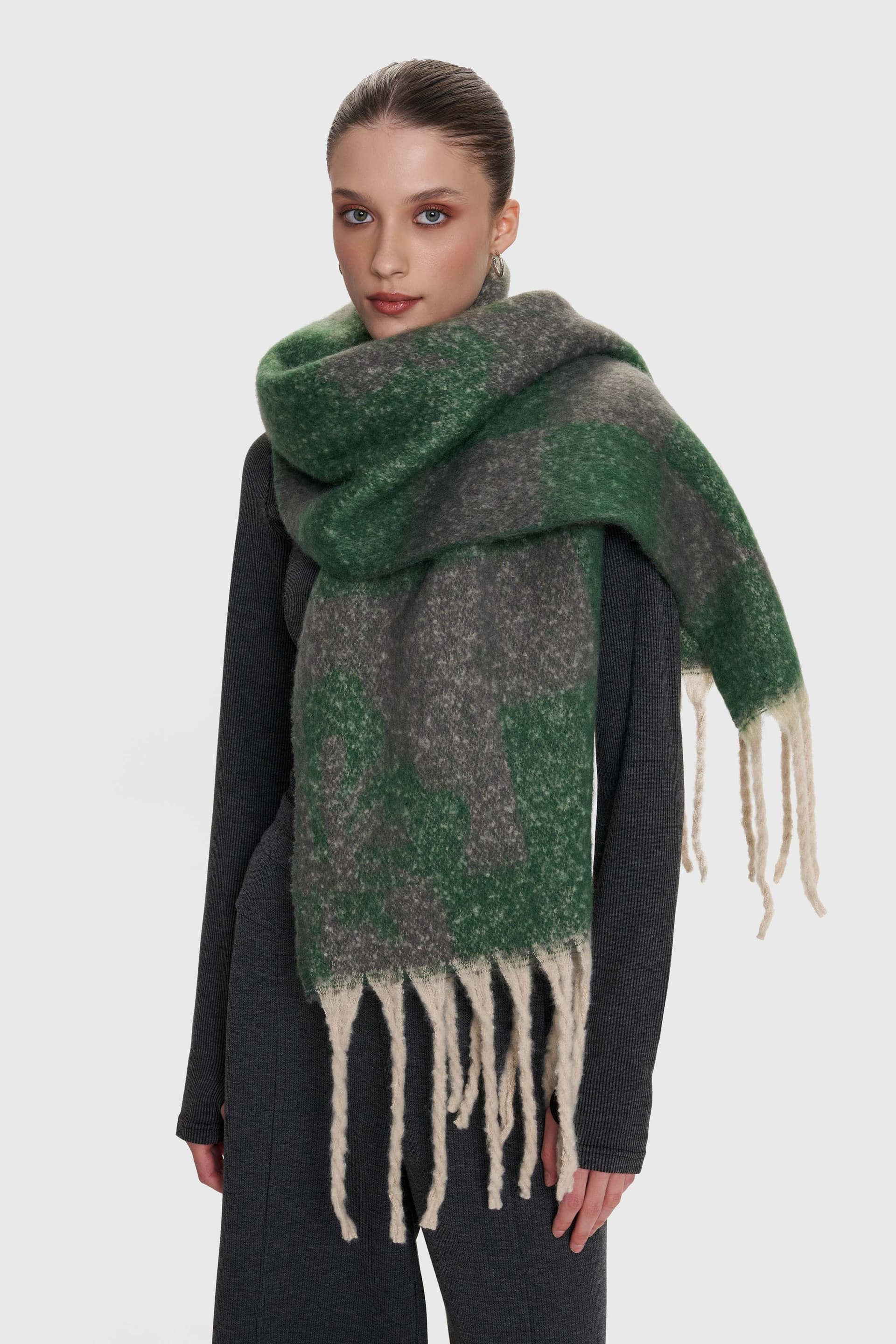 Κασκόλ δίτονο με κρόσια - Πολύχρωμο