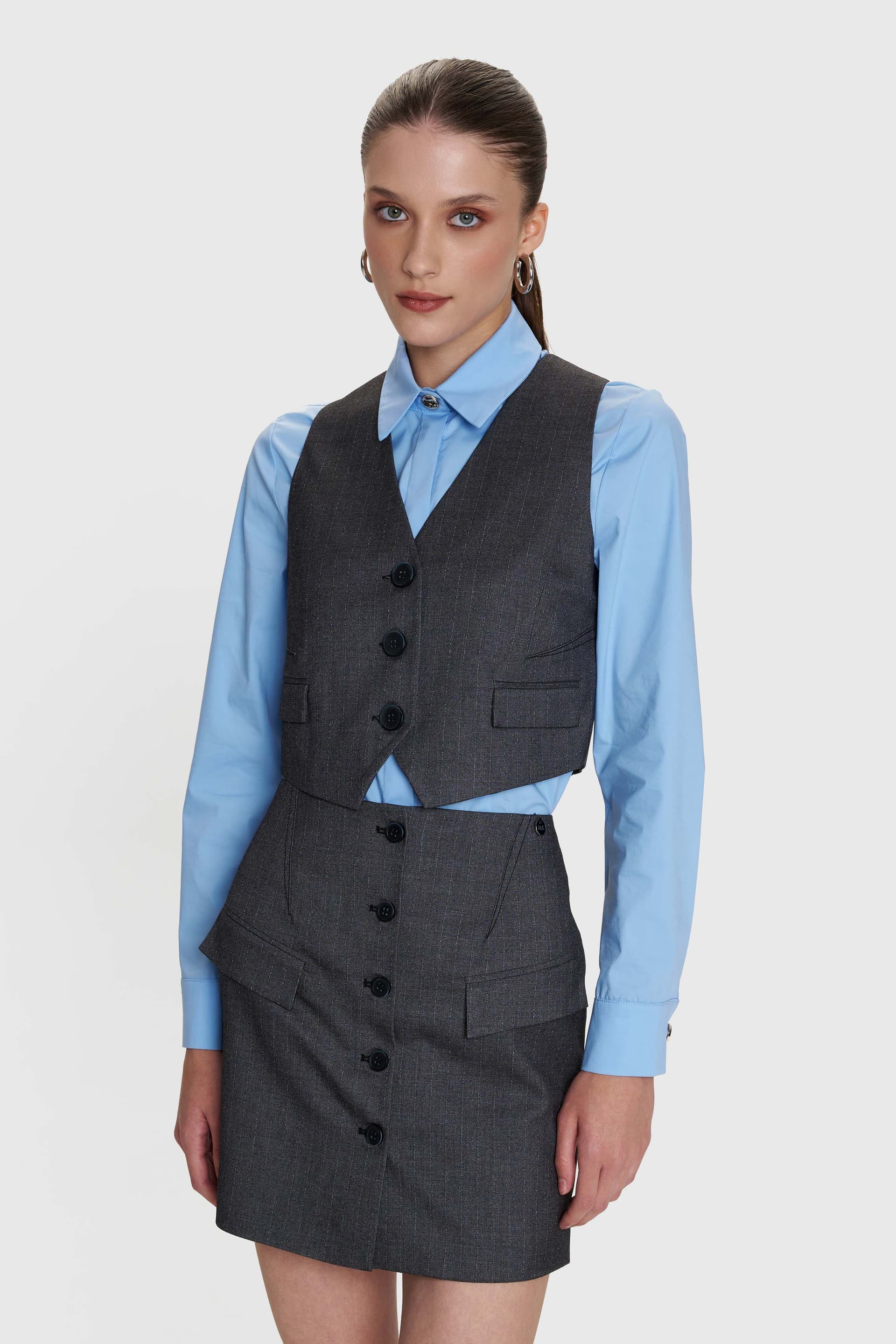 Πουκάμισο μακρυμάνικο μονόχρωμο - Μπλε