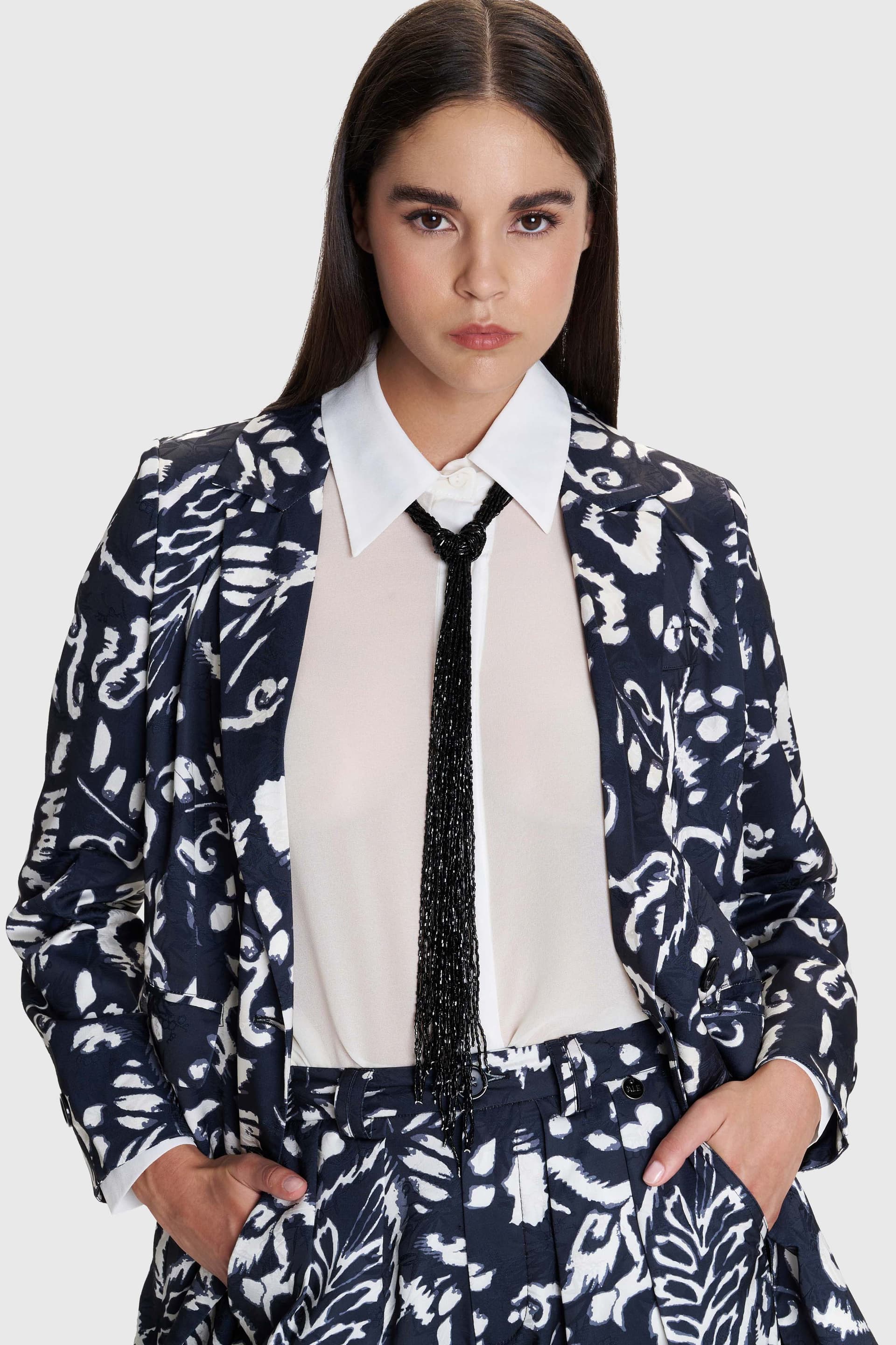 Κολιέ μακρύ με χάντρες - Μαύρο