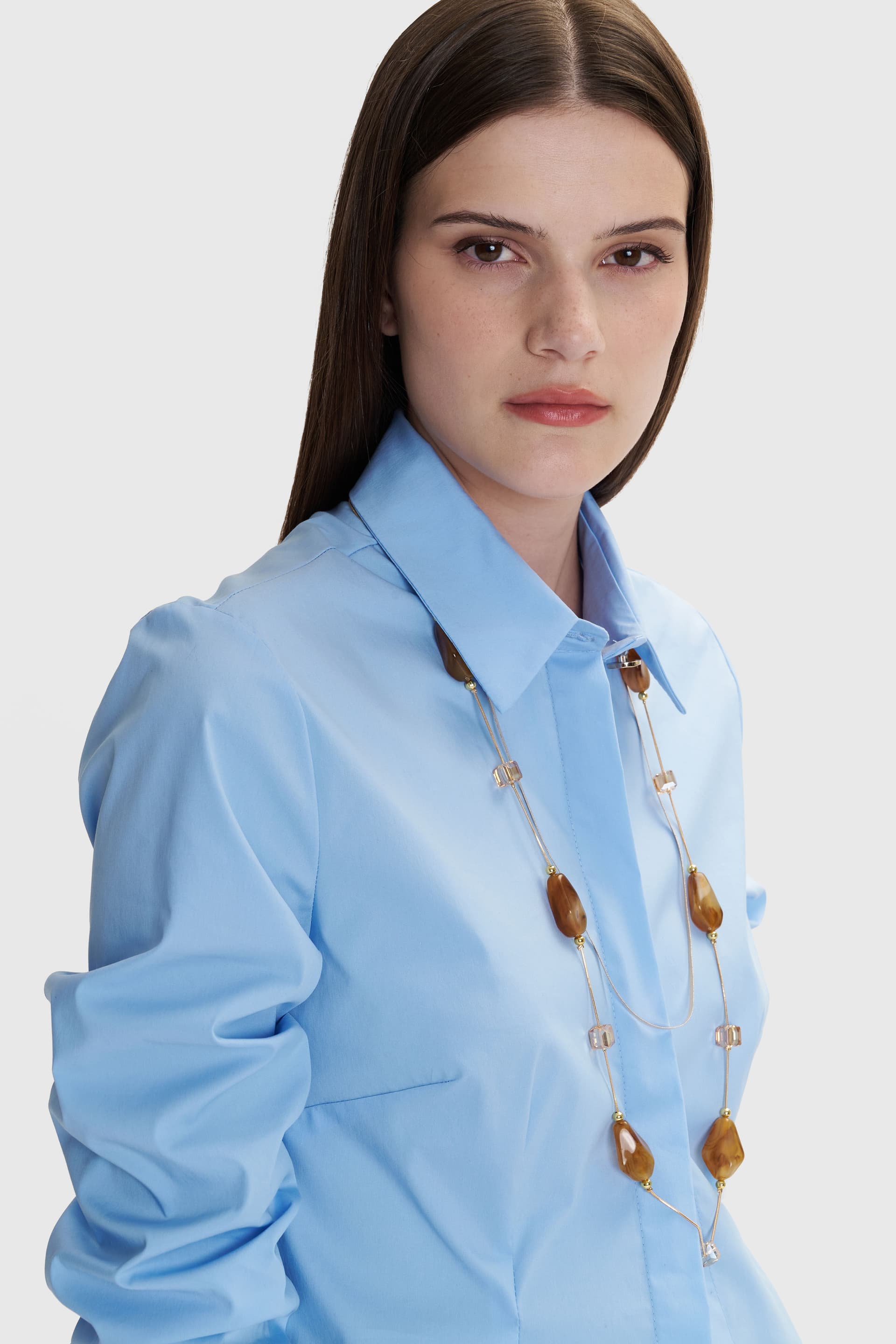 Κολιέ με συνδυασμό υλικών - Χρυσό