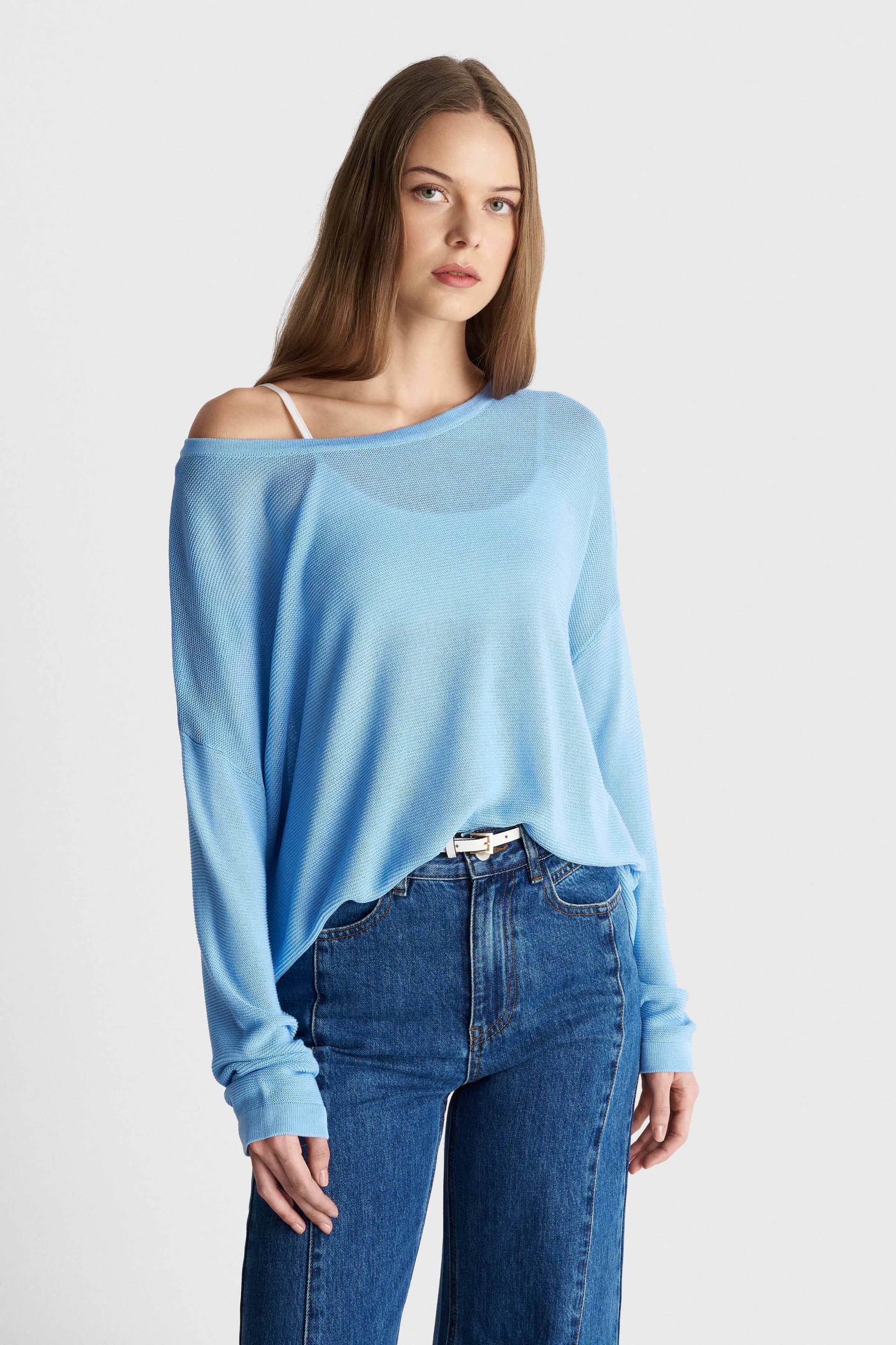 Μπλούζα πλεκτή με στρογγυλή λαιμόκοψη - CIEL