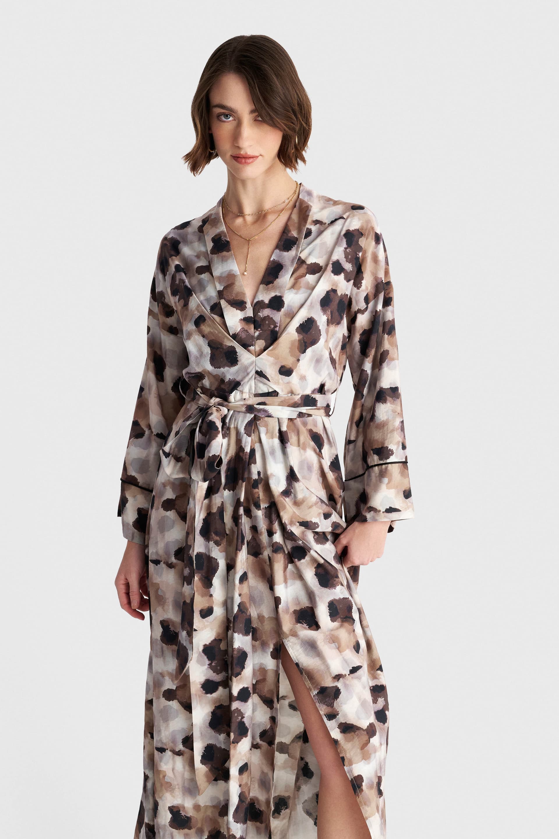 Φόρεμα μίντι abstract print - Πολύχρωμο