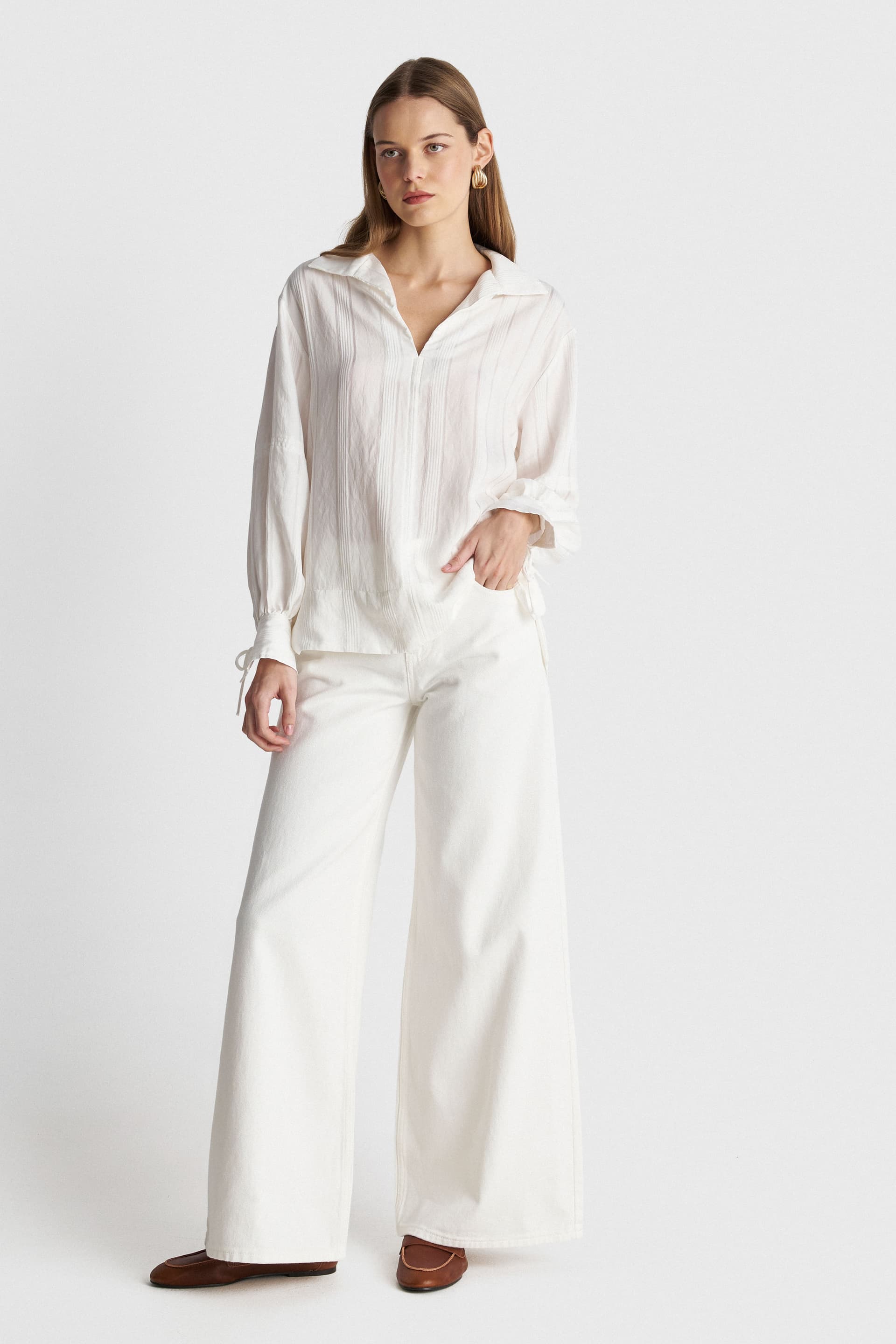 Τουνίκ μακρυμάνικη ριγέ - Λευκό