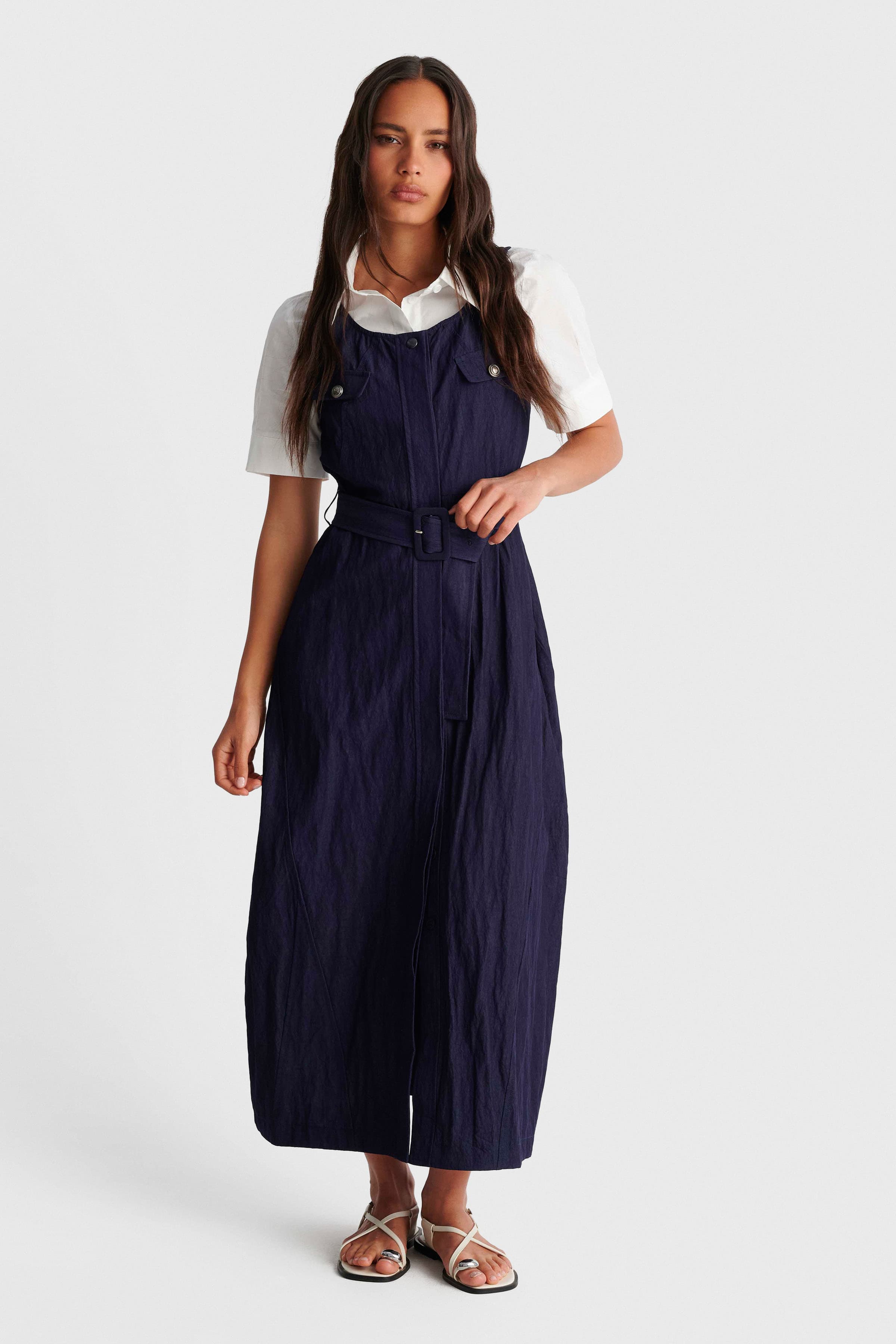 Σετ φόρεμα μάξι και τοπ - Μπλε