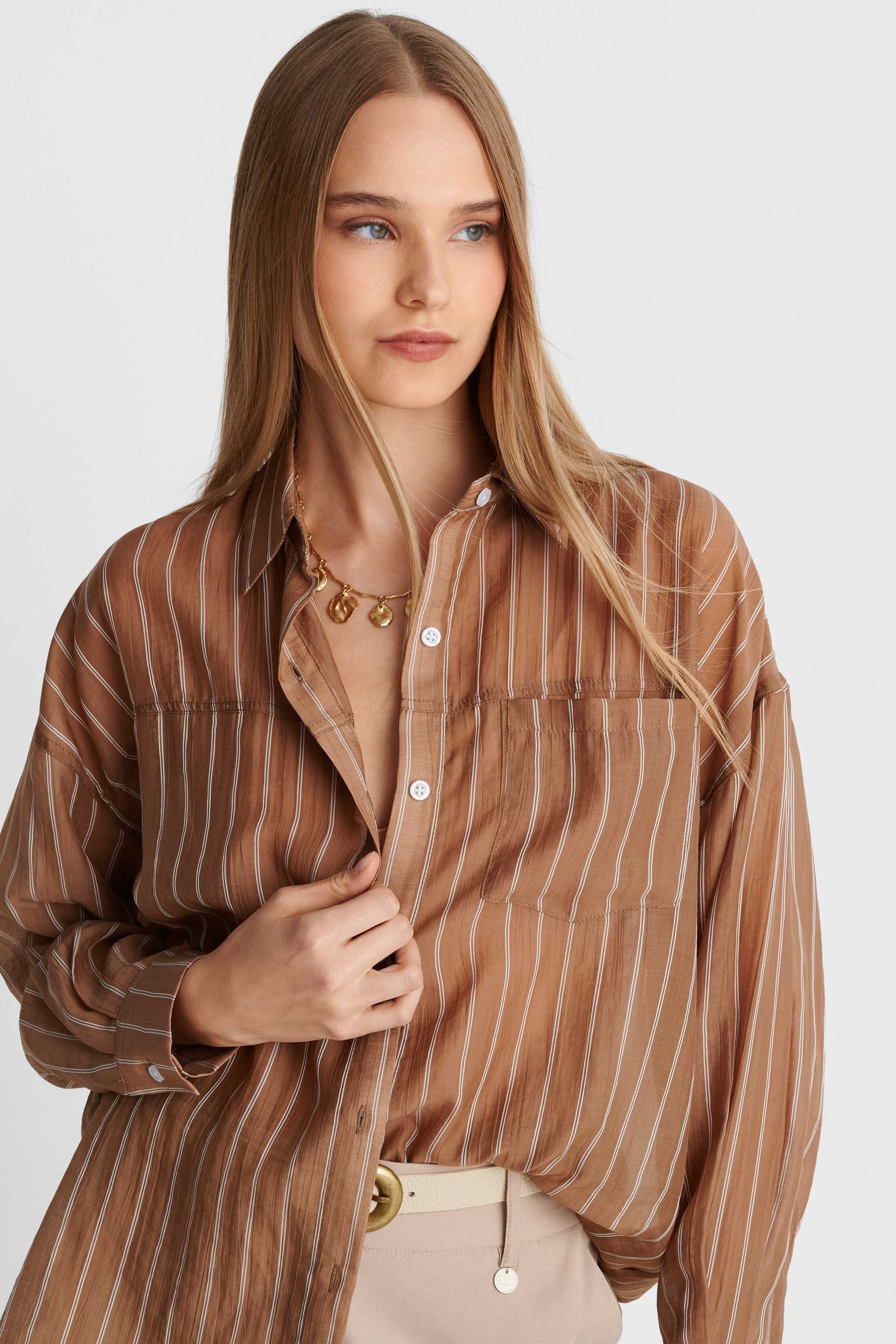 Ριγέ πουκάμισο - Καφέ