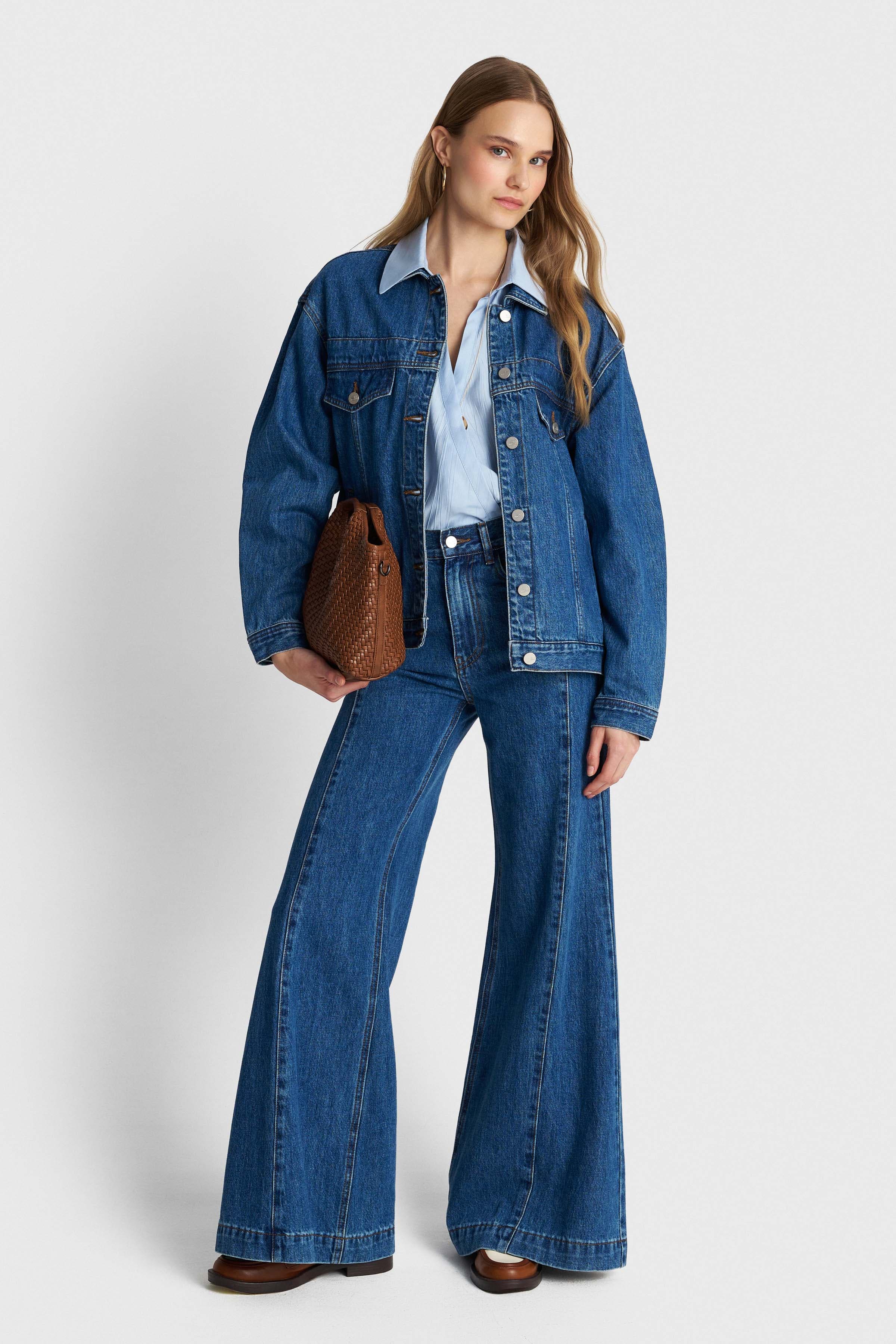 Τζιν παντελόνι καμπάνα - Μπλε