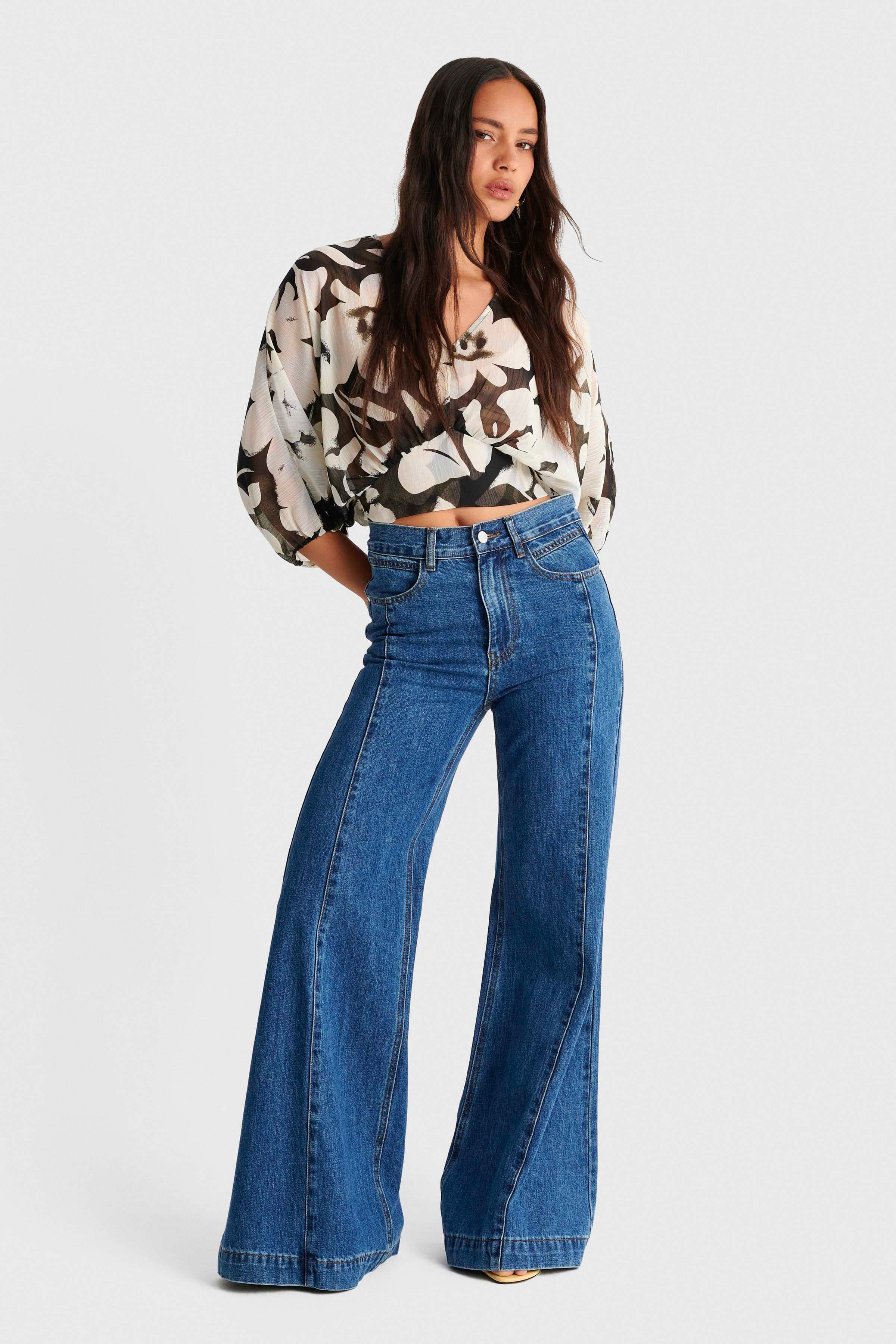 Τοπ φλοράλ με δέσιμο πίσω - Πολύχρωμο