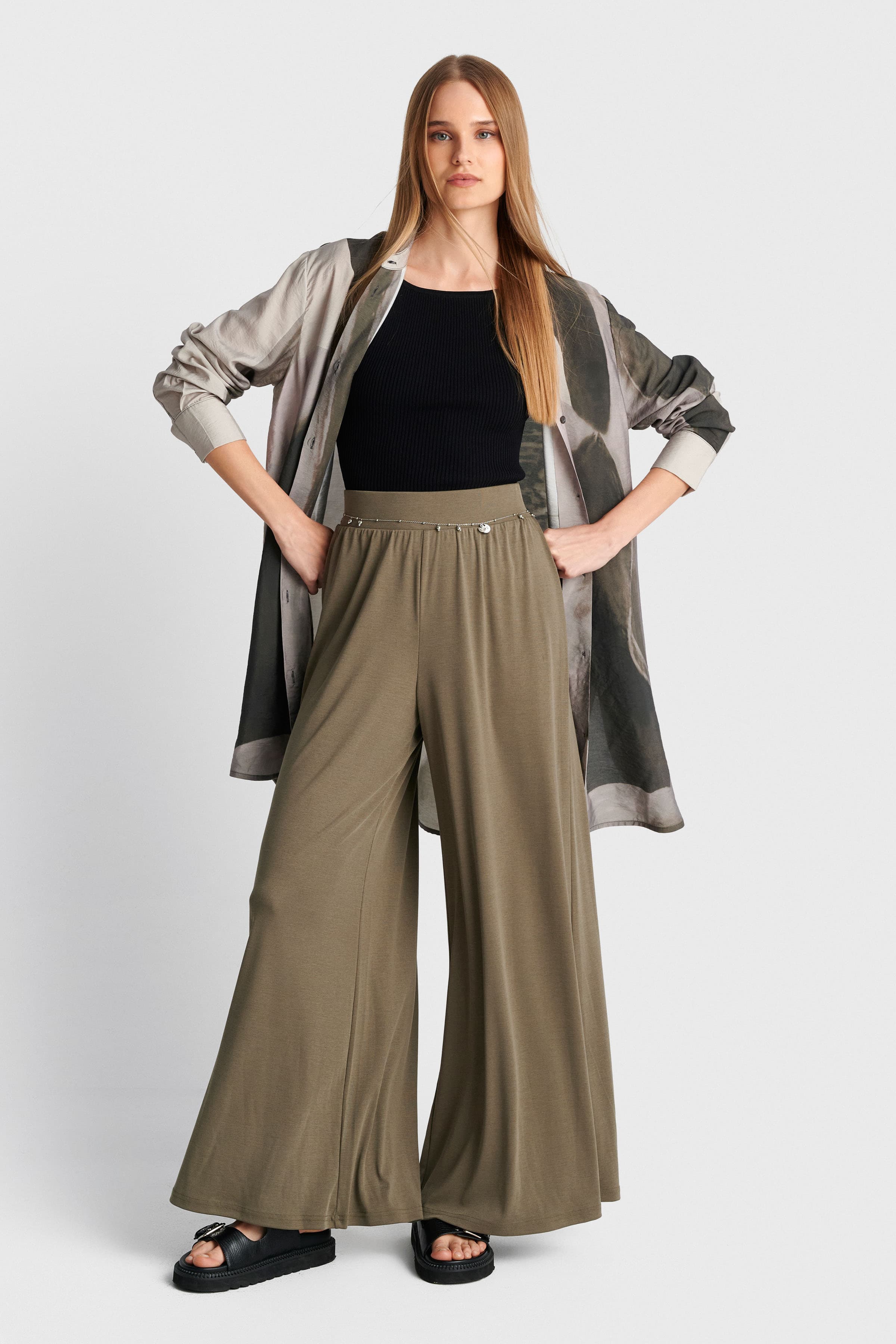 Παντελόνα ελαστική - Χακί