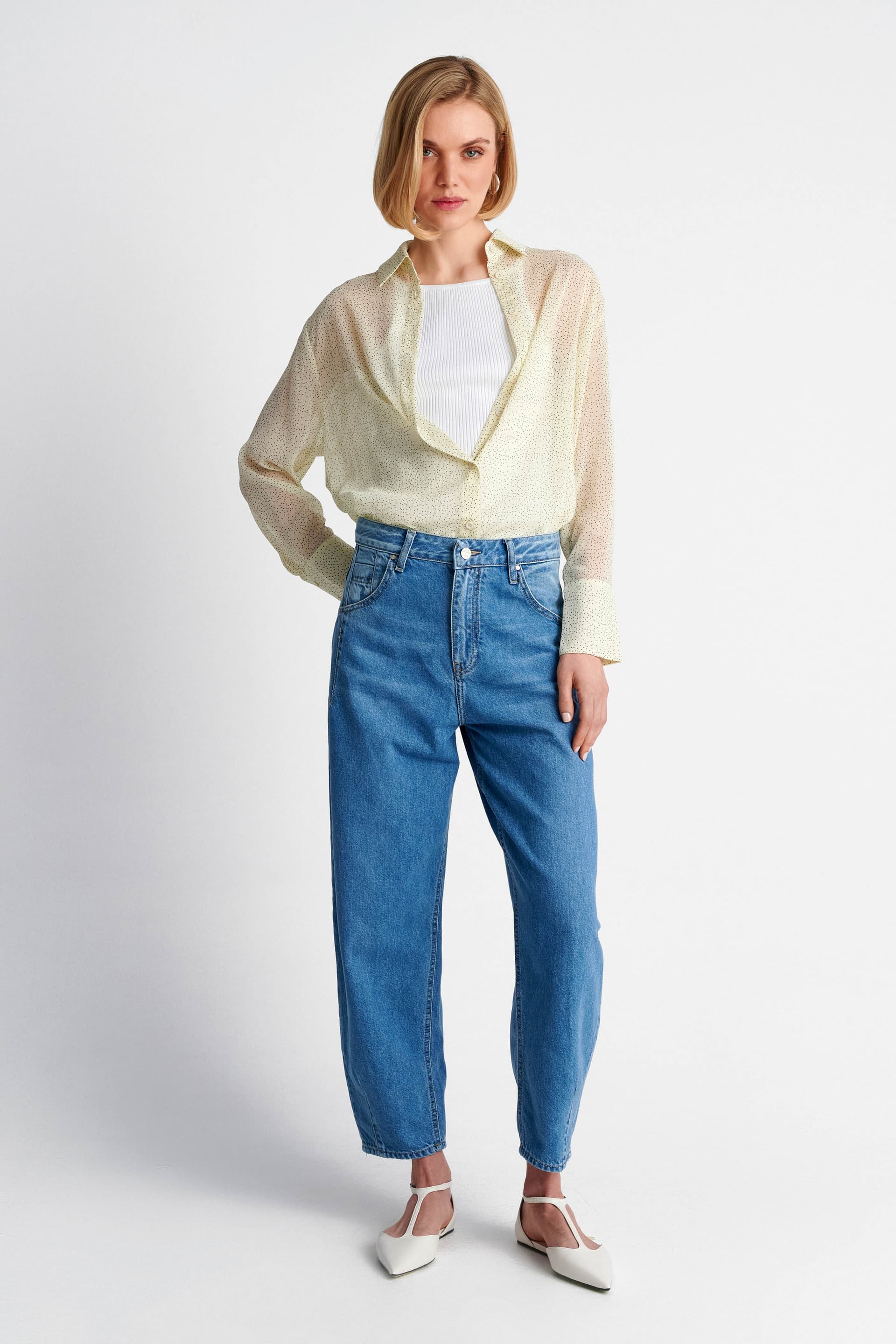 Παντελόνι τζιν barrel leg - Μπλε