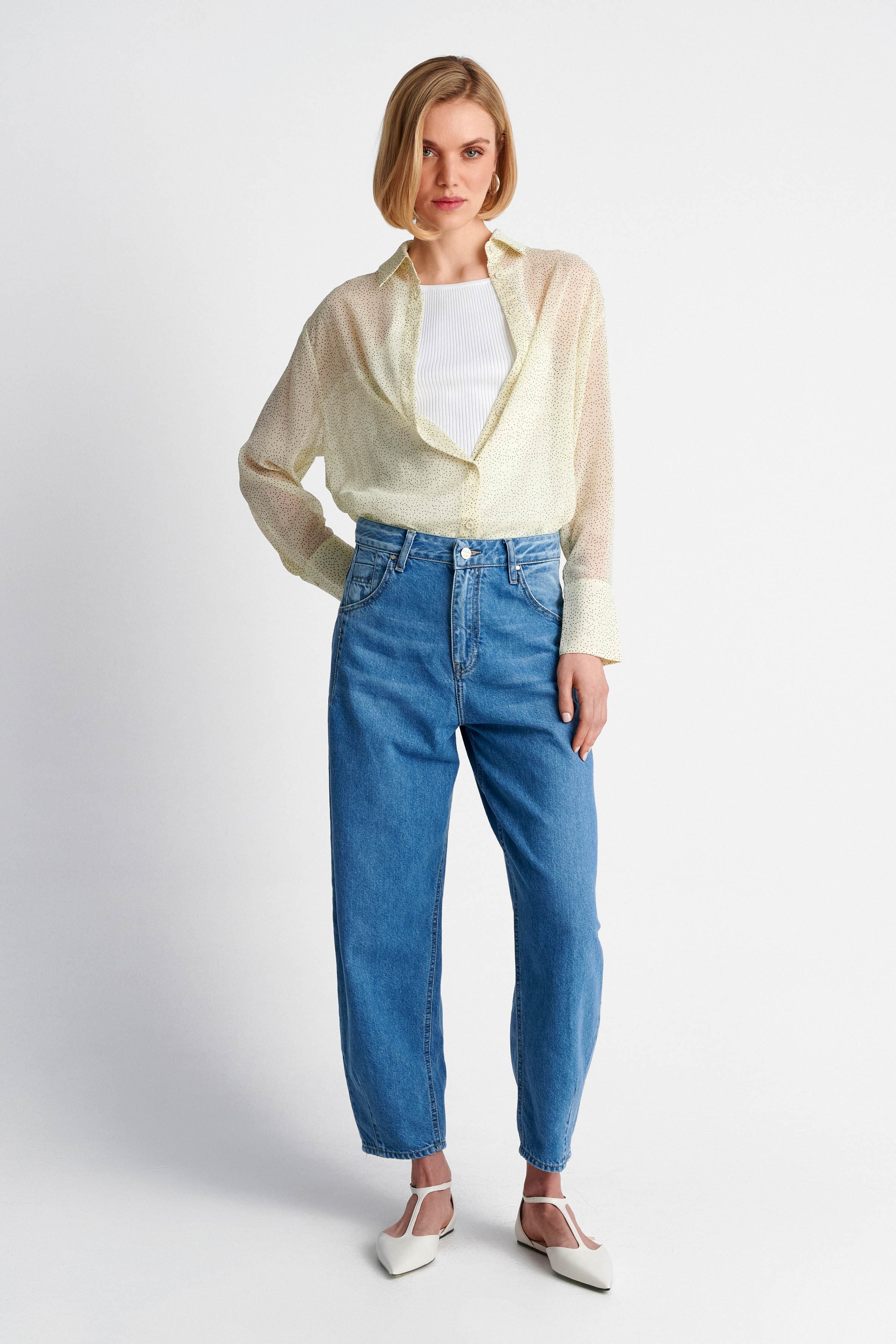 Παντελόνι τζιν barrel leg - Μπλε