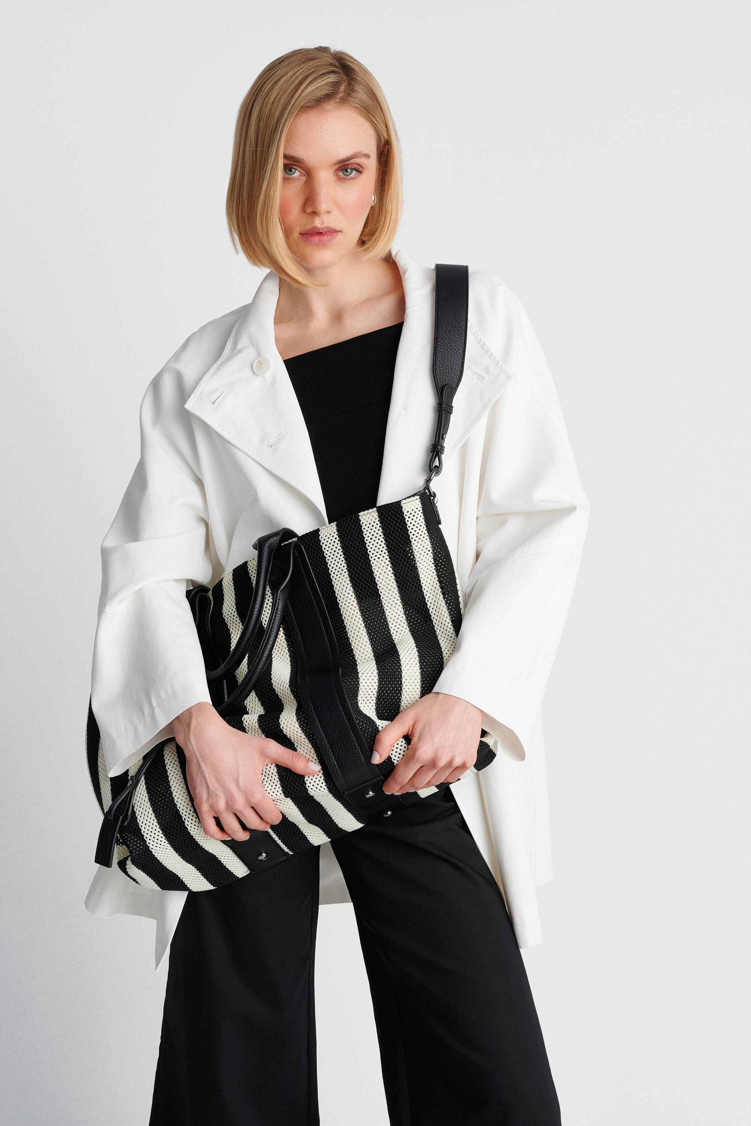 Τσάντα ώμου overised ριγέ - Πολύχρωμο