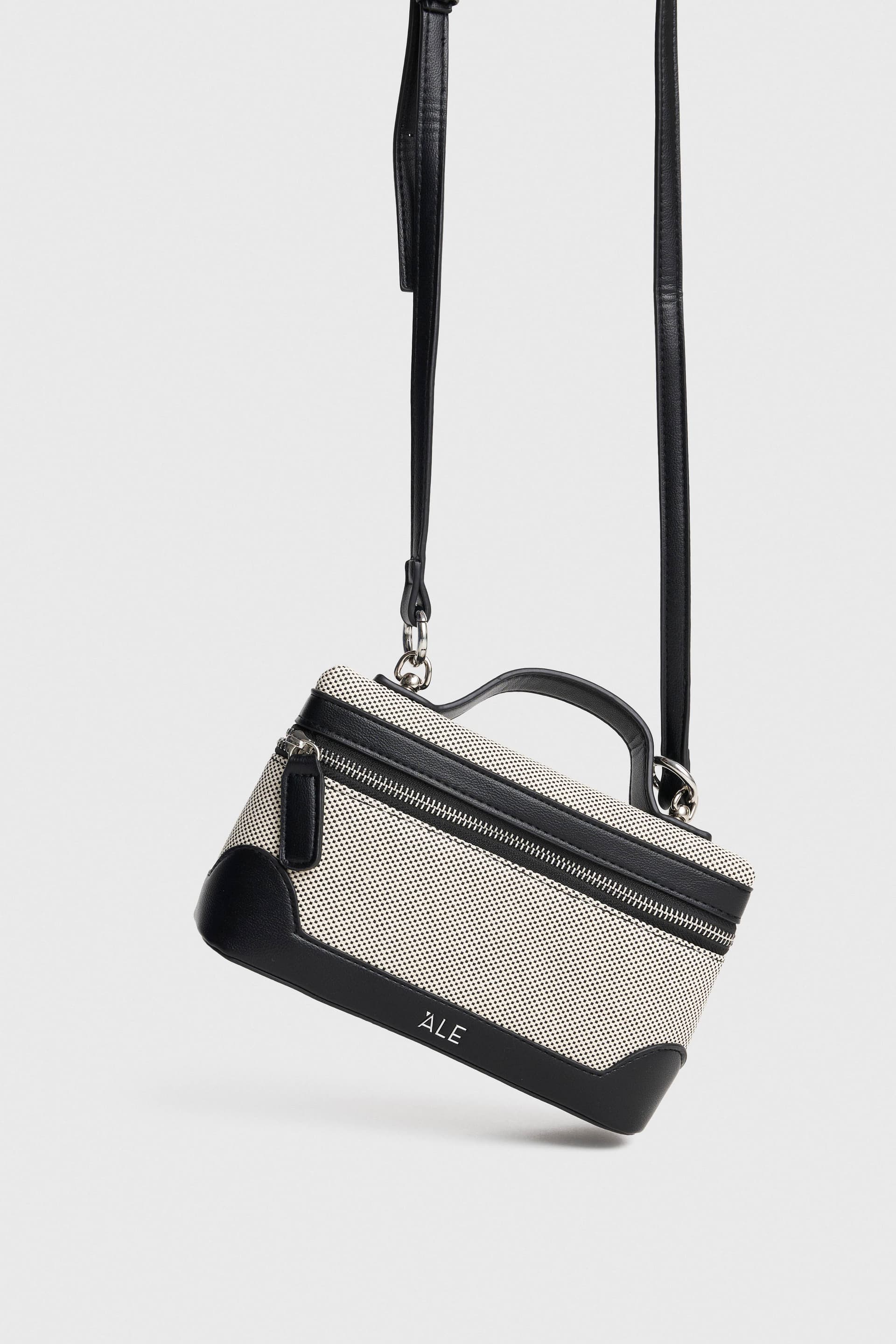 Τσάντα χιαστί με συνδυασμό υλικών - Πολύχρωμο