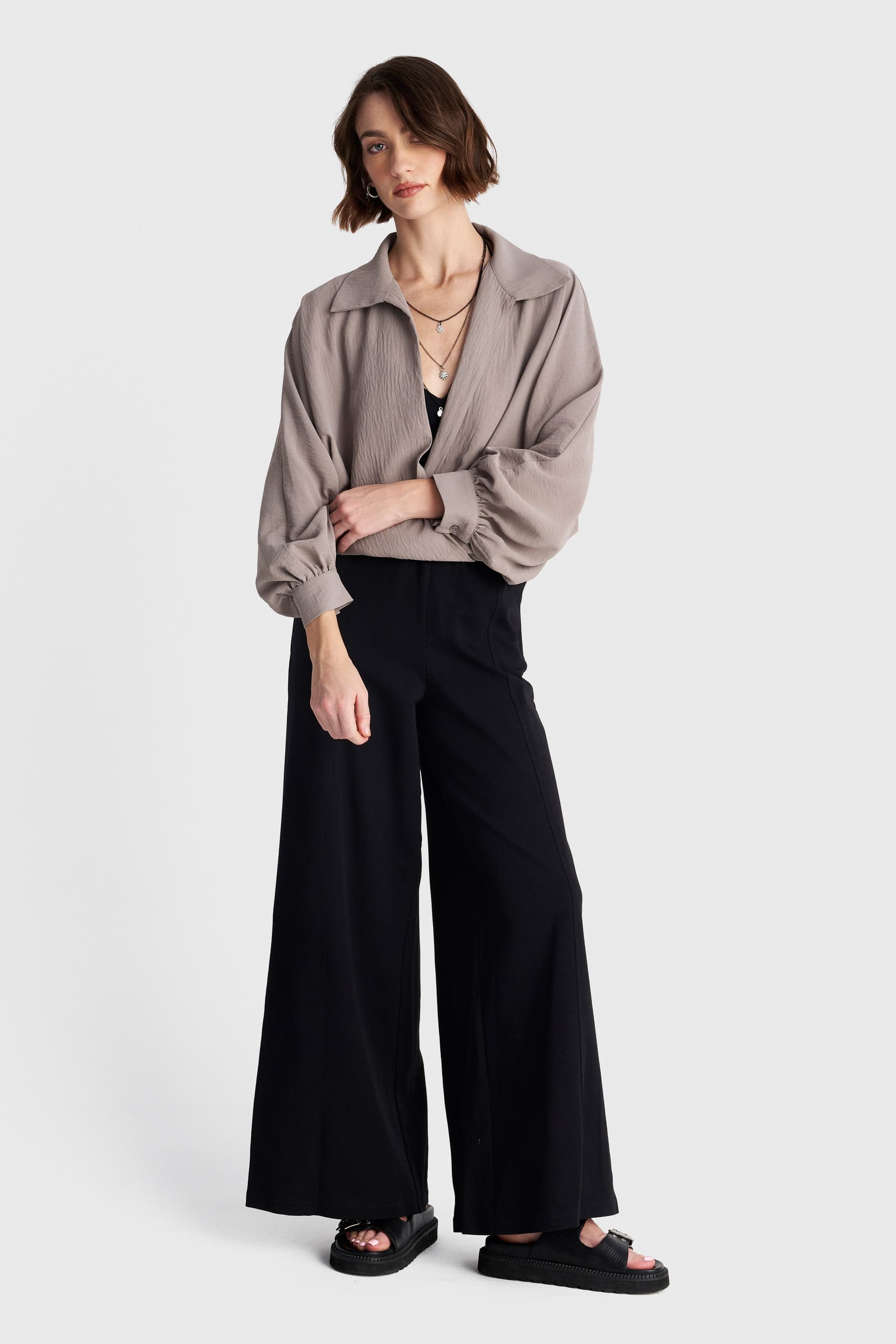 Μπολερό wrap με ανάγλυφη υφή - Γκρι