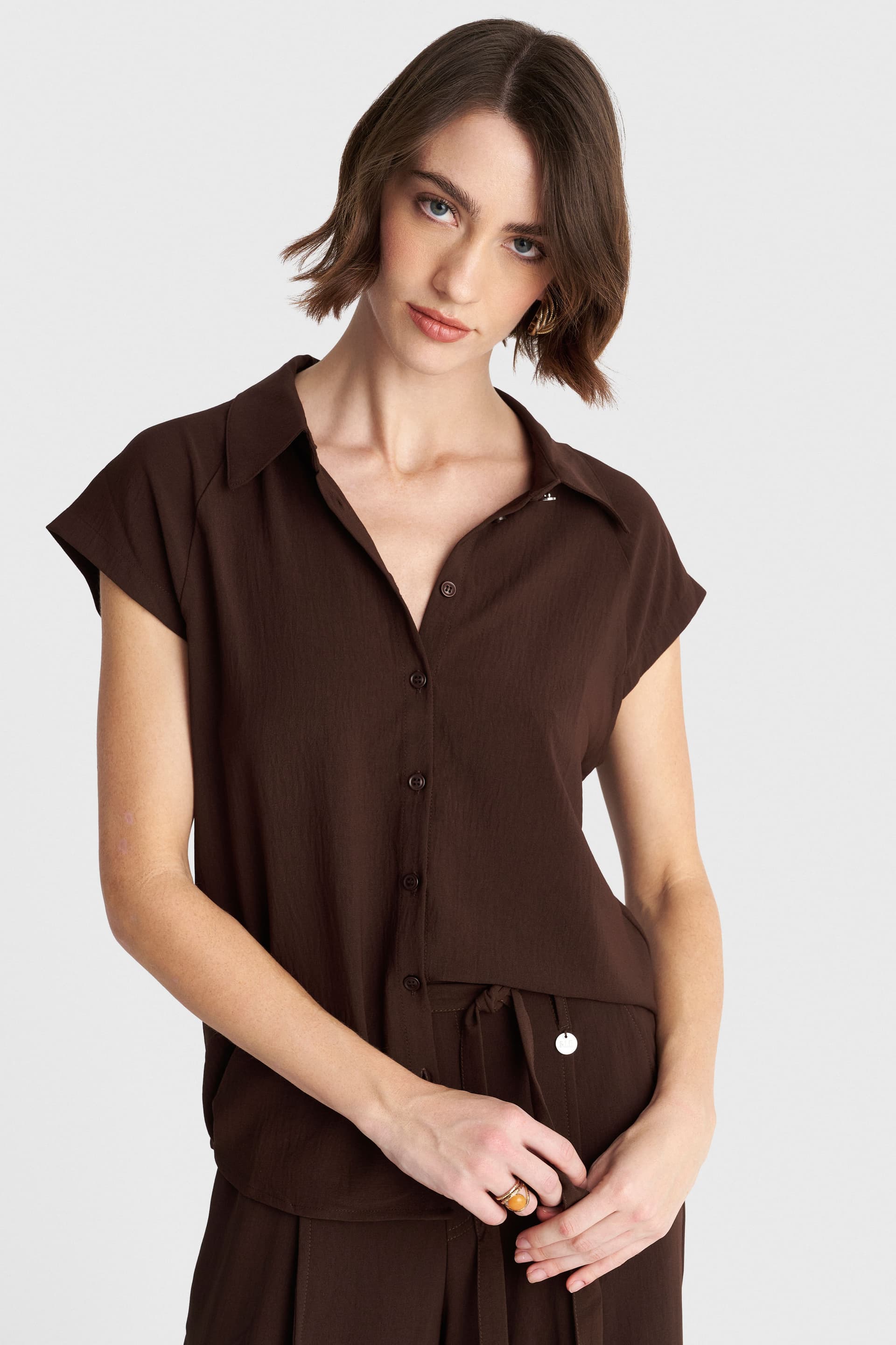 Πουκάμισο αμάνικο - Καφέ