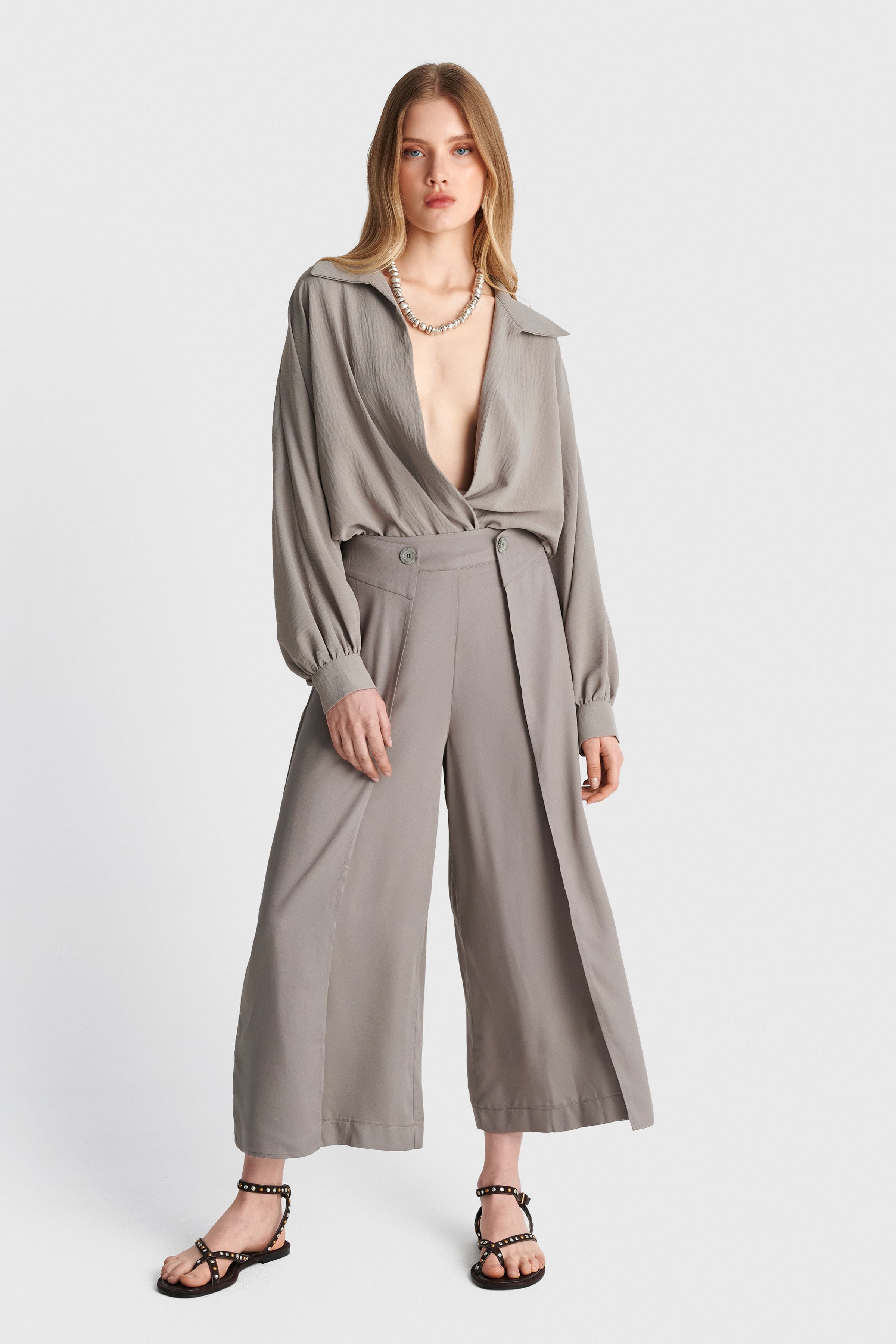 Ζιπ κιλότ φάκελος - Γκρι