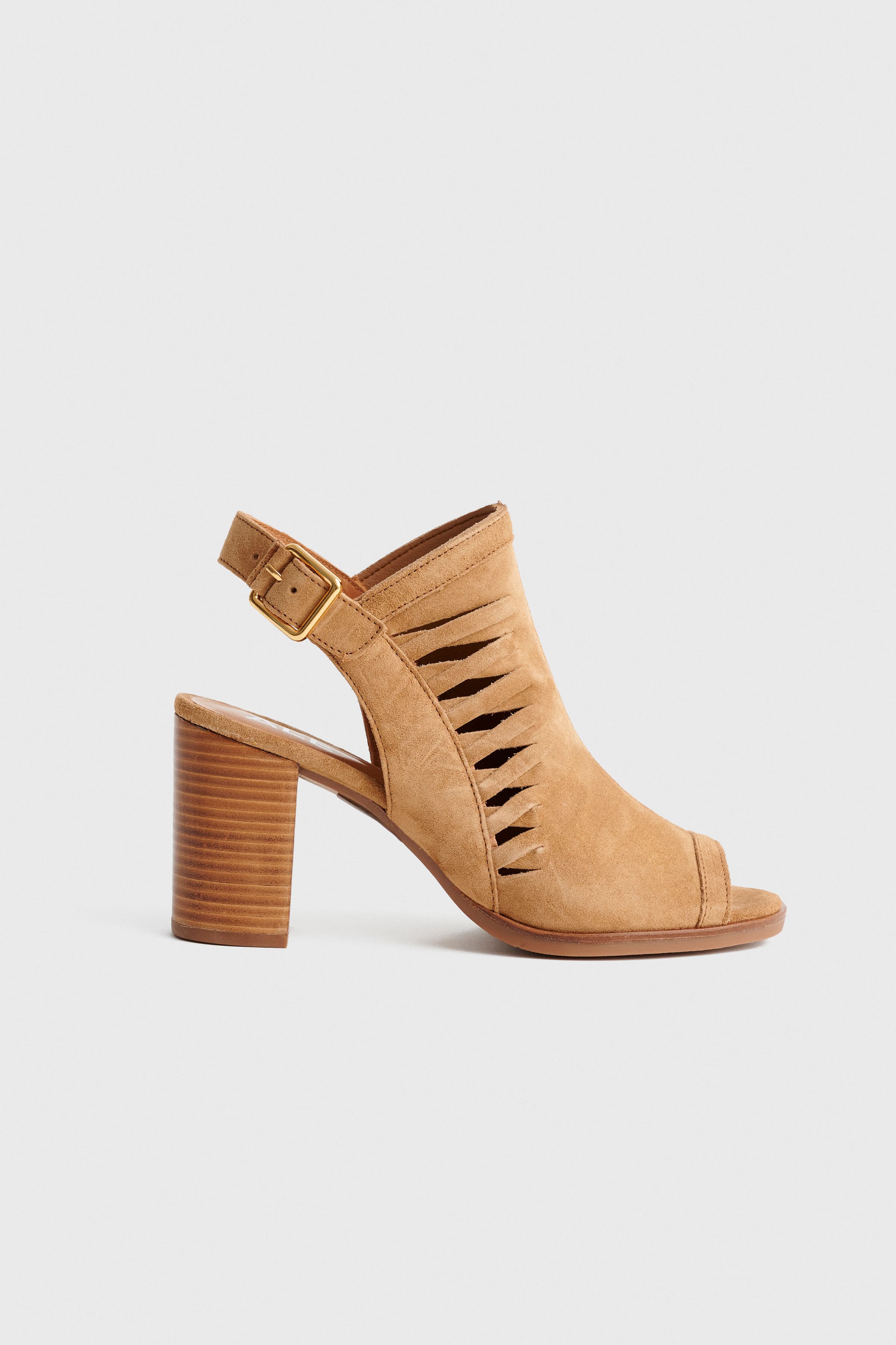 Πέδιλο καστόρι με τακούνι - Καφέ