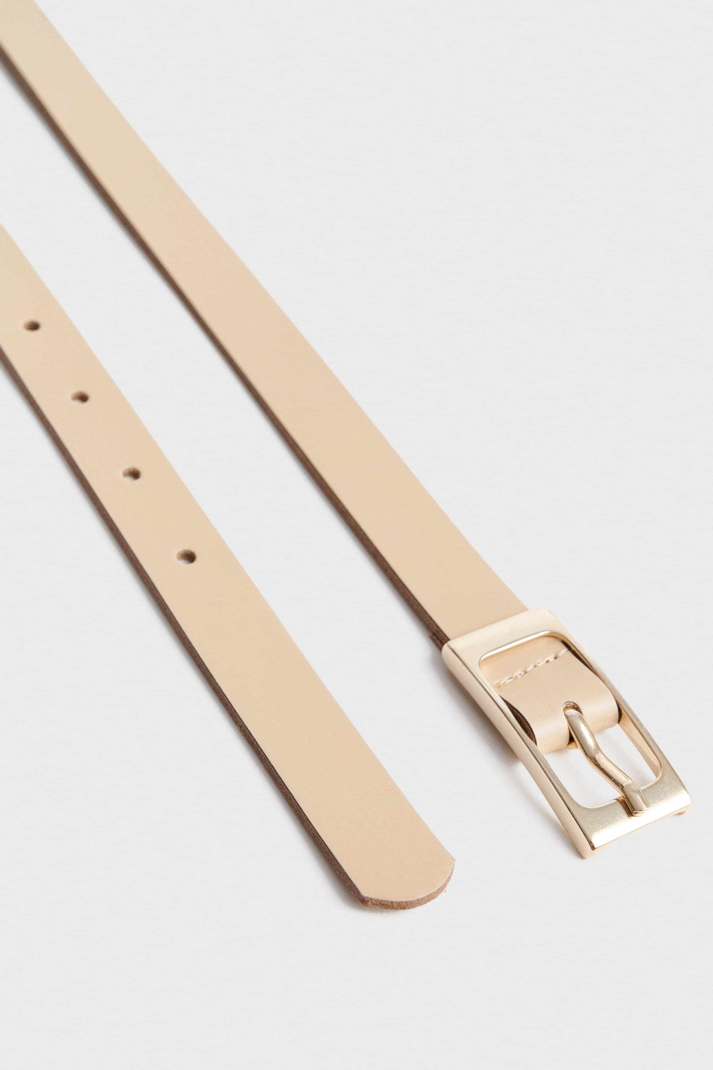 Ζώνη δερμάτινη με αγκράφα - MILK