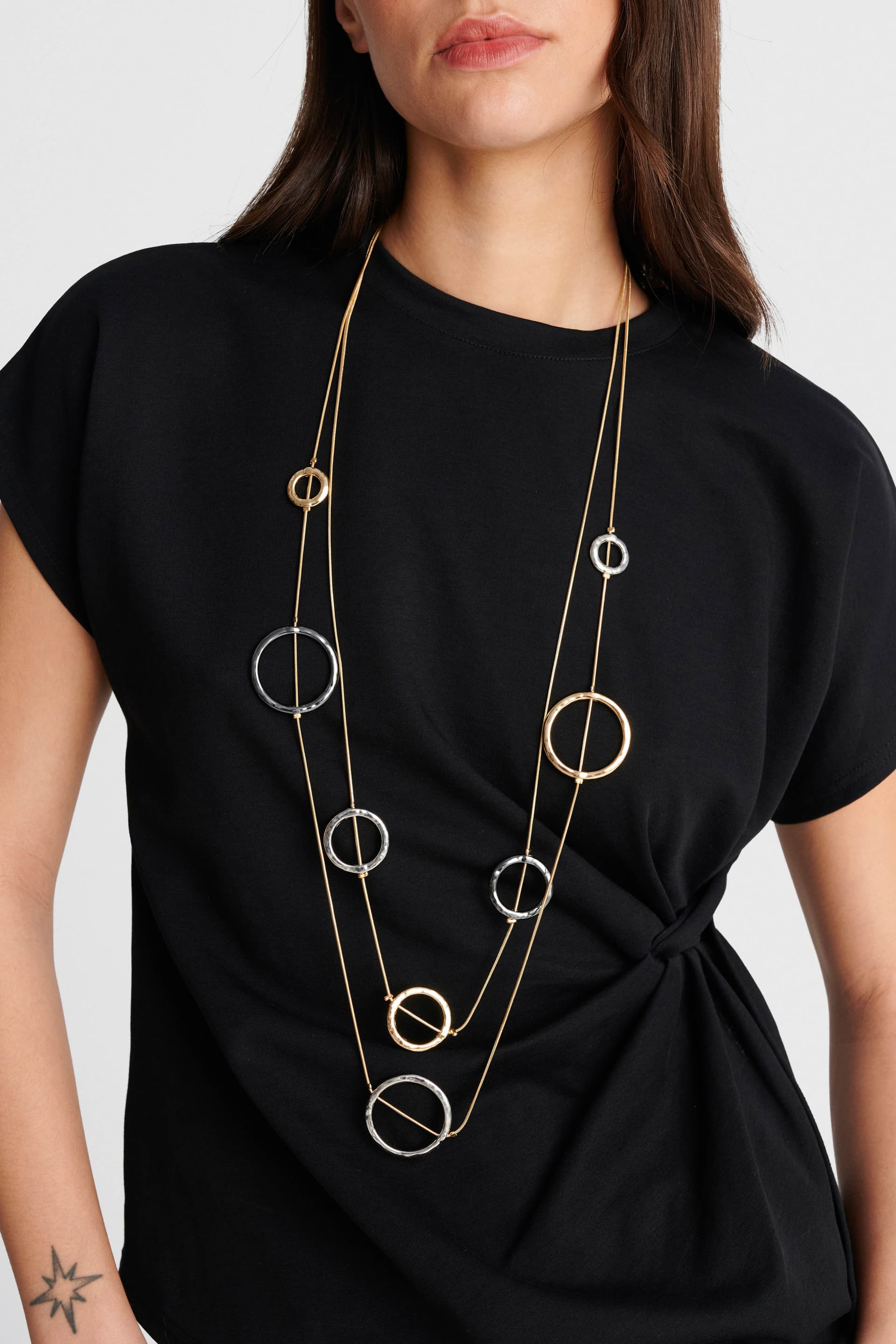 Κολιέ statement με κρίκους - Πολύχρωμο