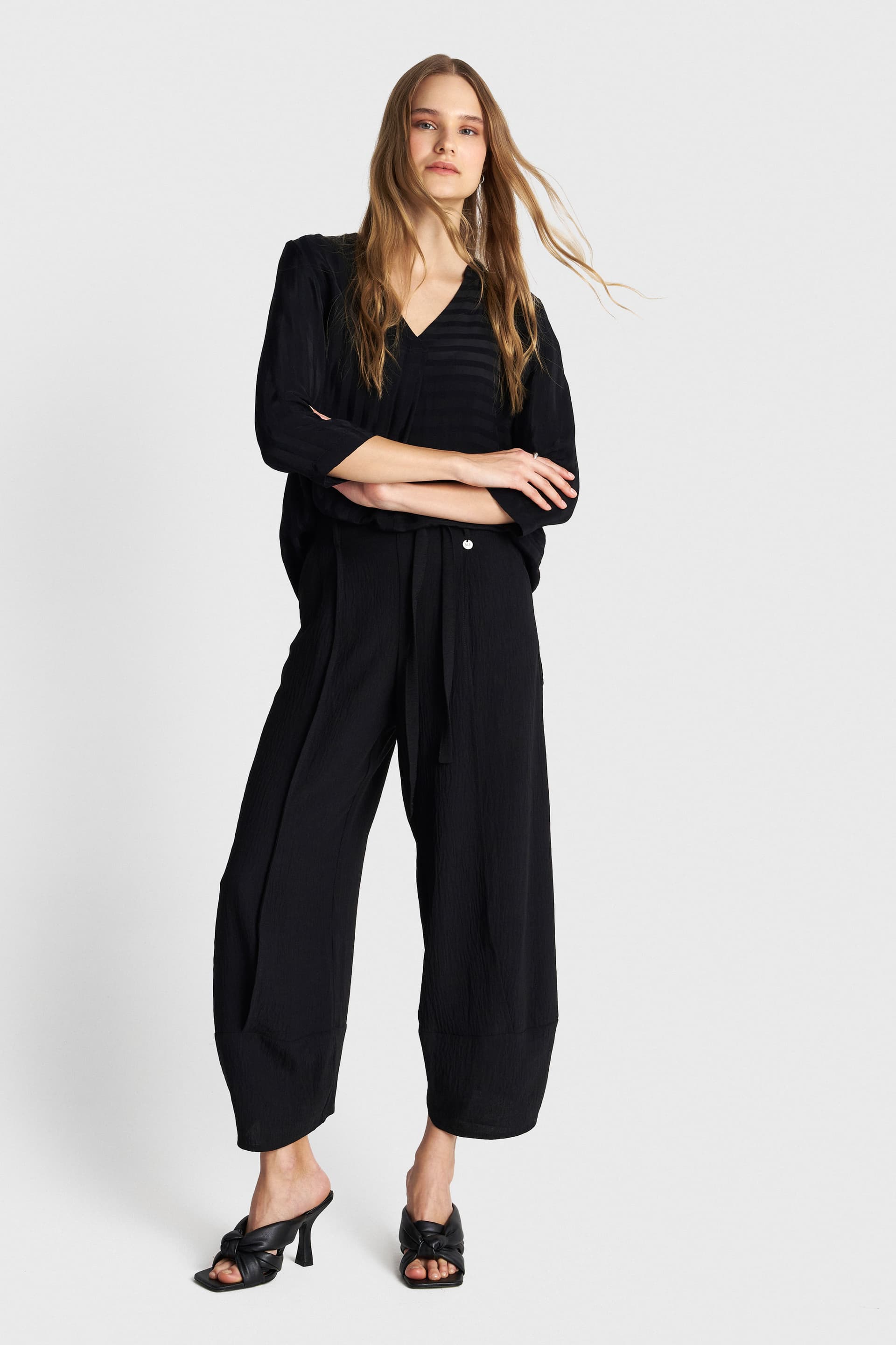 Παντελόνι barrel leg - Μαύρο