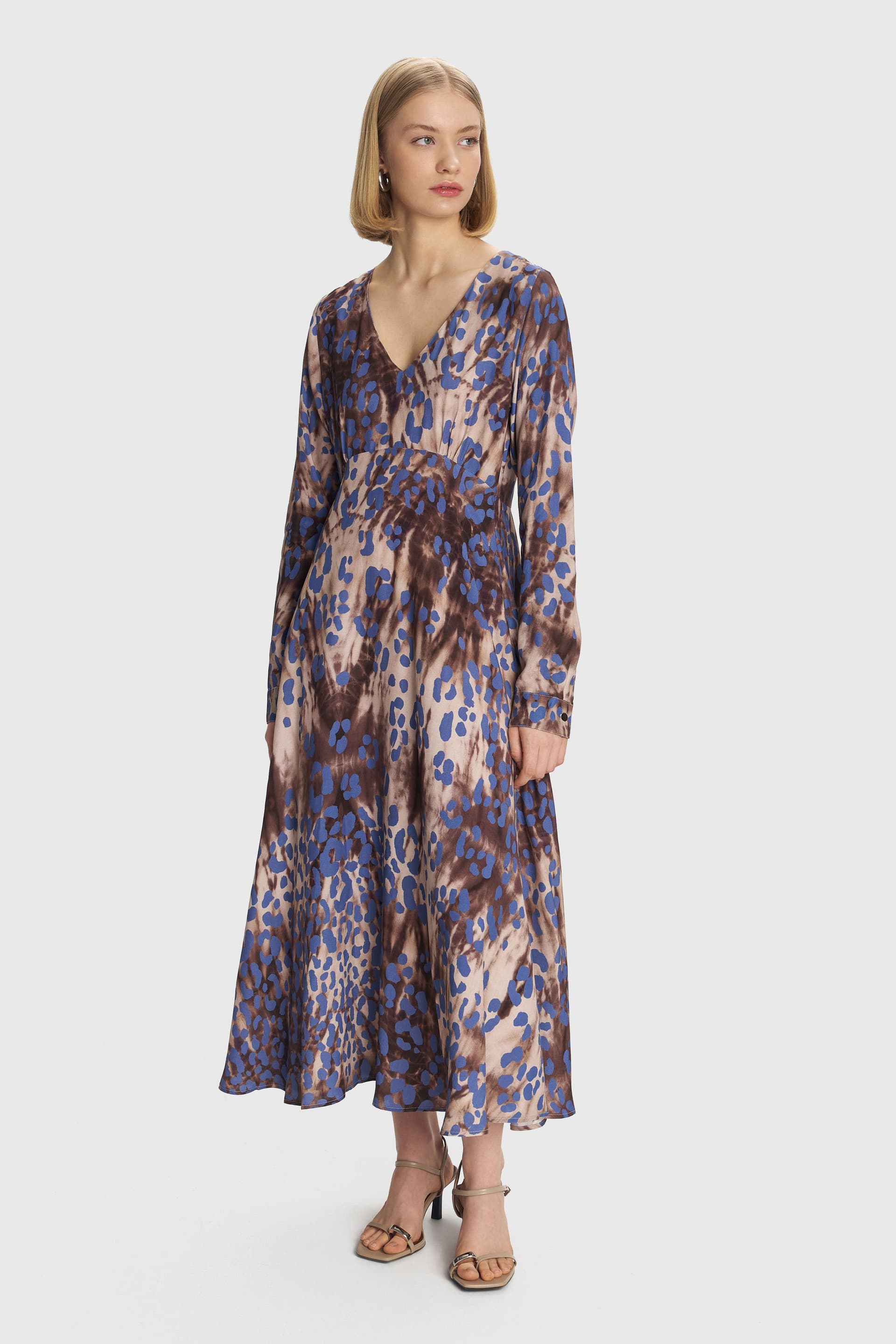 Φόρεμα μίντι με animal print - Πολύχρωμο