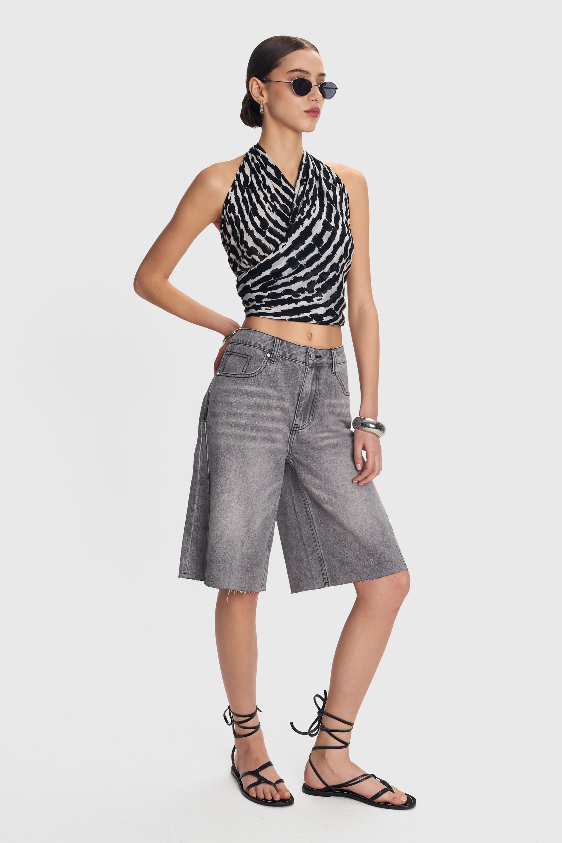 Denim βερμούδα - Γκρι