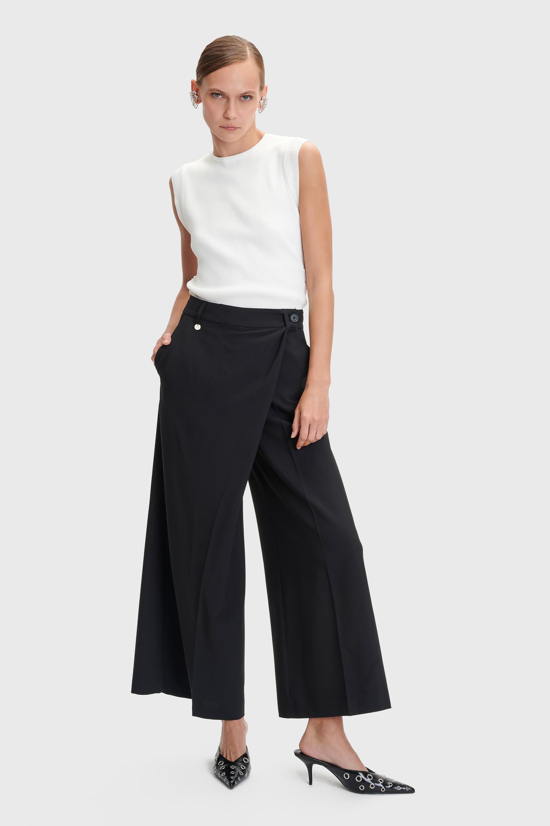 Παντελόνι κρουαζέ - Μαύρο
