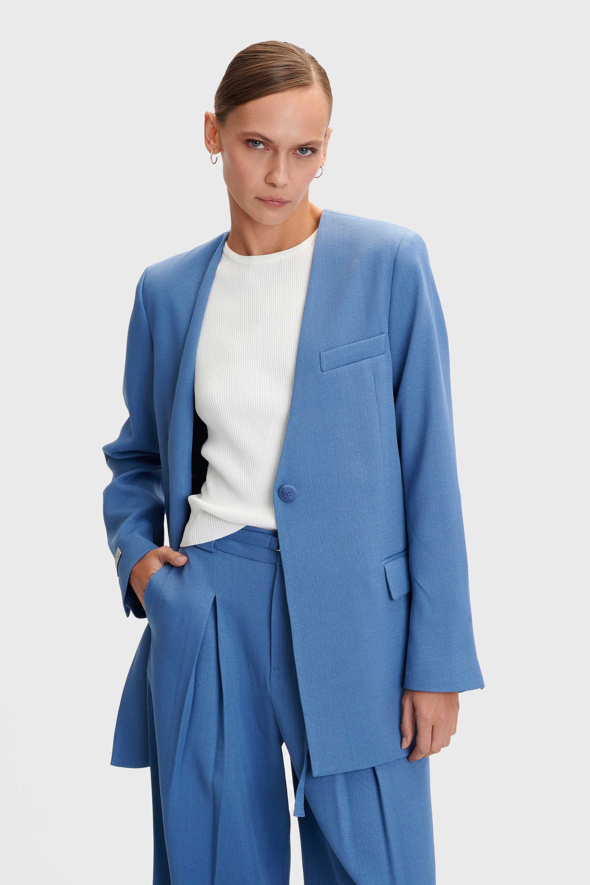 Σακάκι κοστουμιού χωρίς πέτο - Μπλε