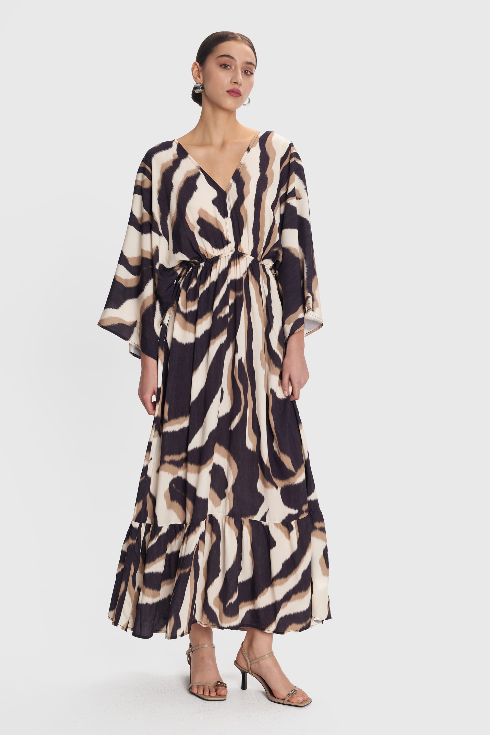 Μακρύ φόρεμα εμπριμέ  - Πολύχρωμο