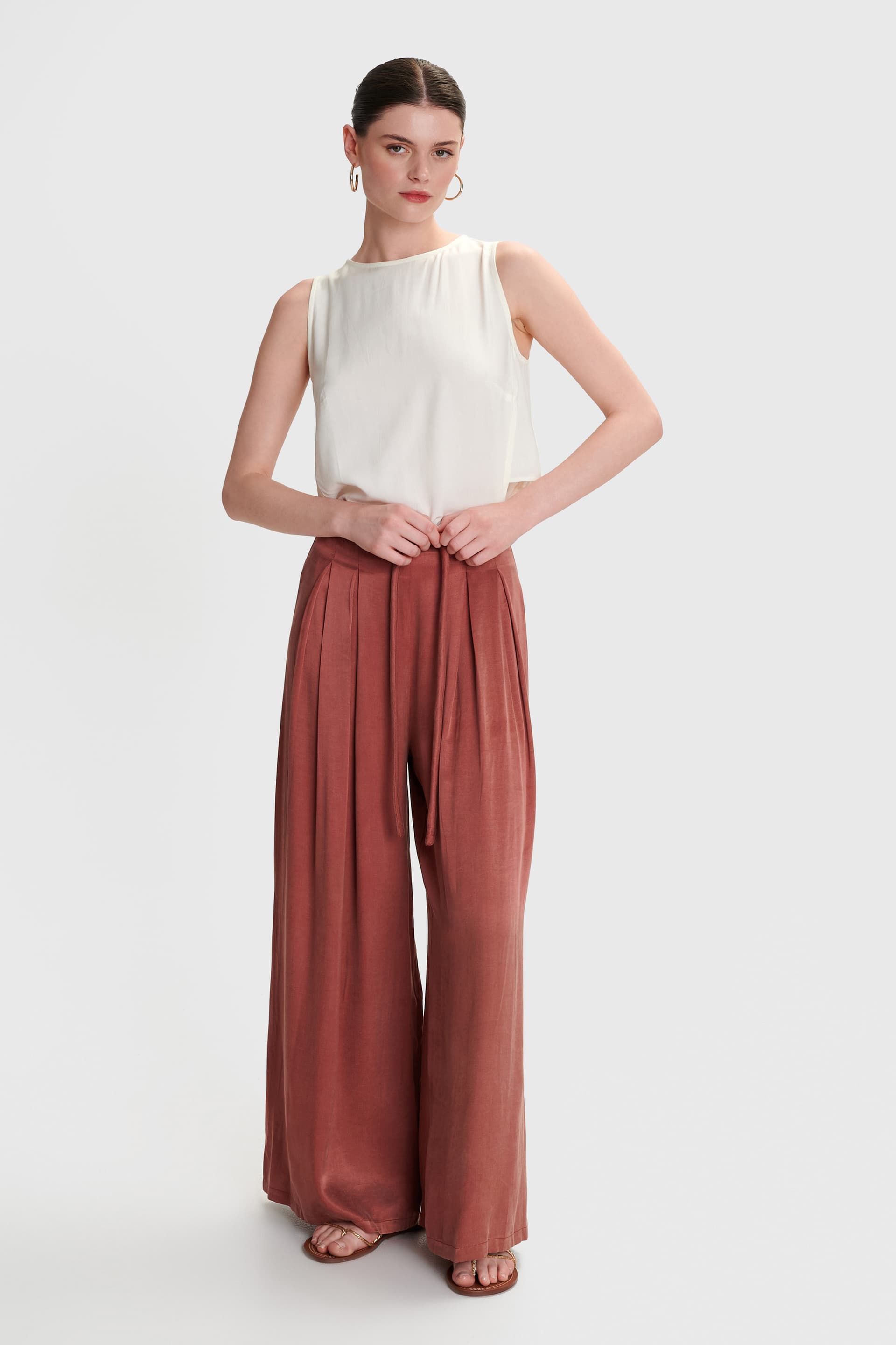 Παντελόνι με κορδόνι στη μέση - COPPER