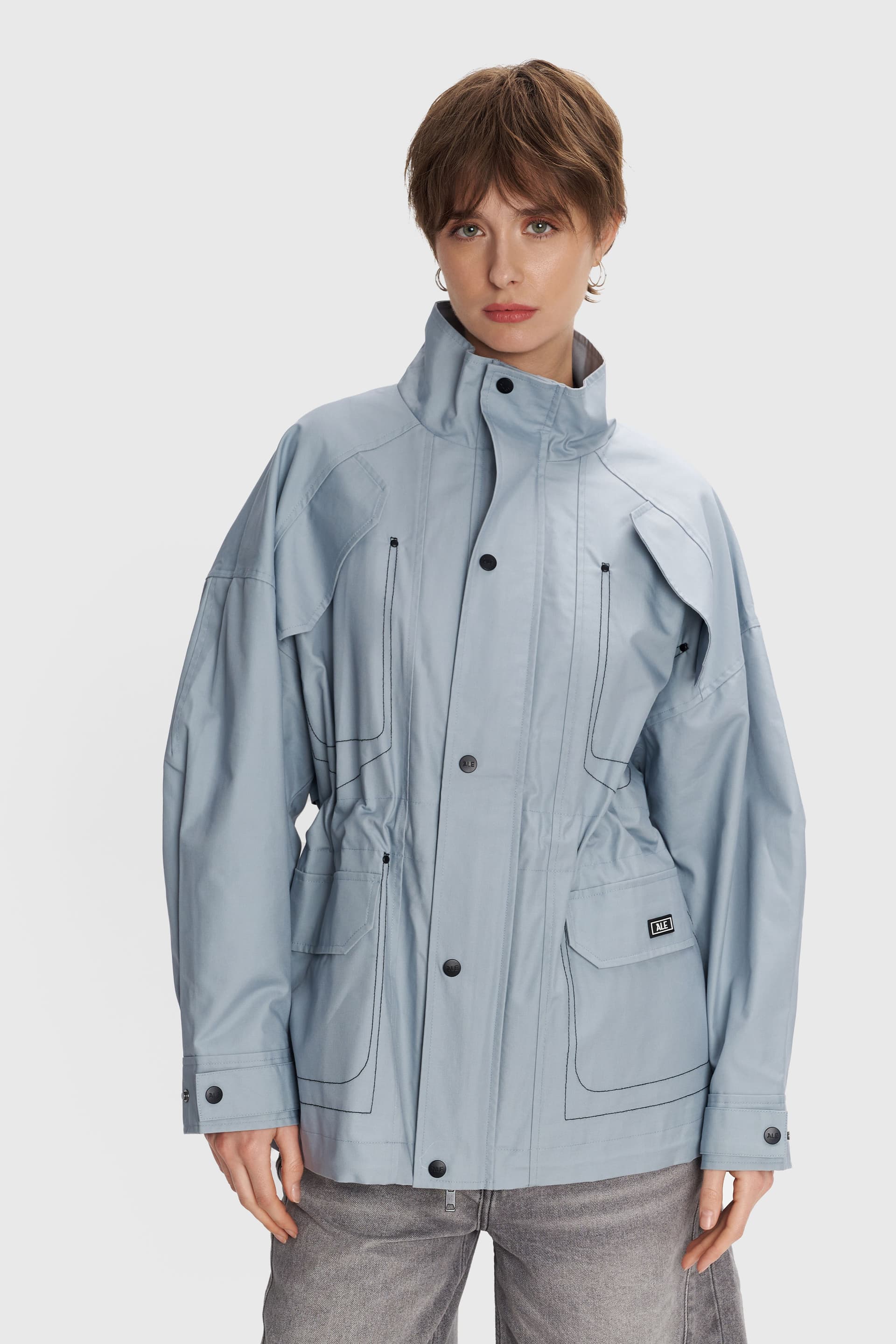 Μπουφάν με λάστιχο στη μέση - Μπλε