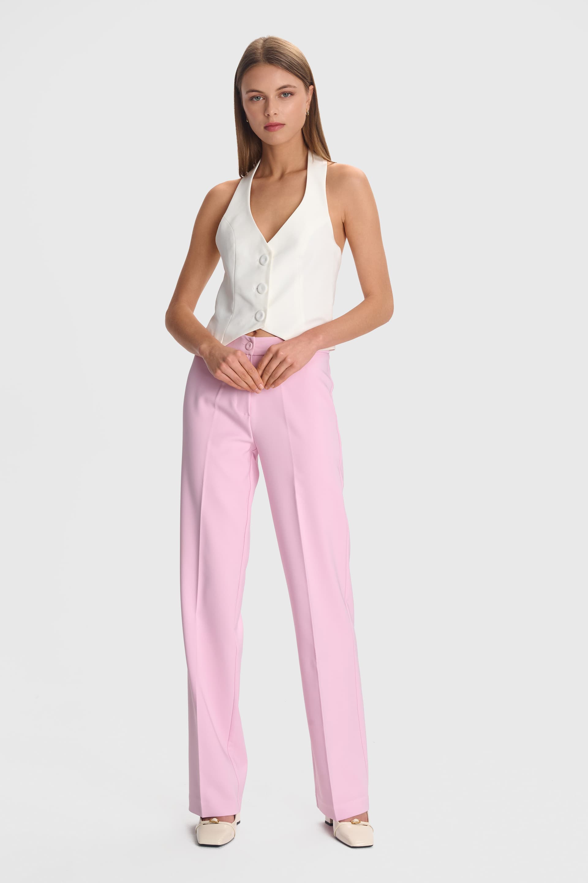 Παντελόνι formal ίσια γραμμή - Ροζ