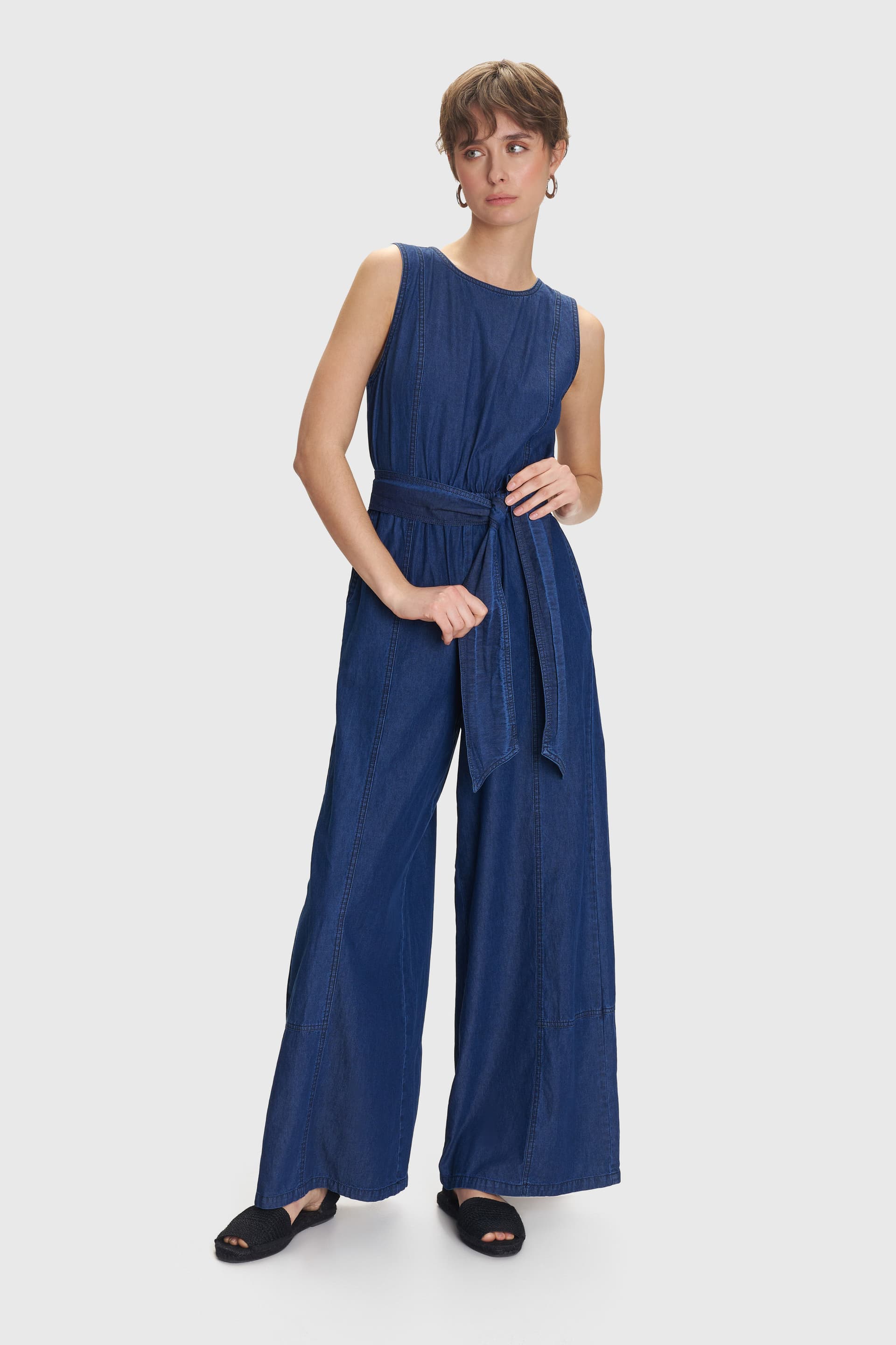 Ολόσωμη φόρμα με εφέ denim - Μπλε