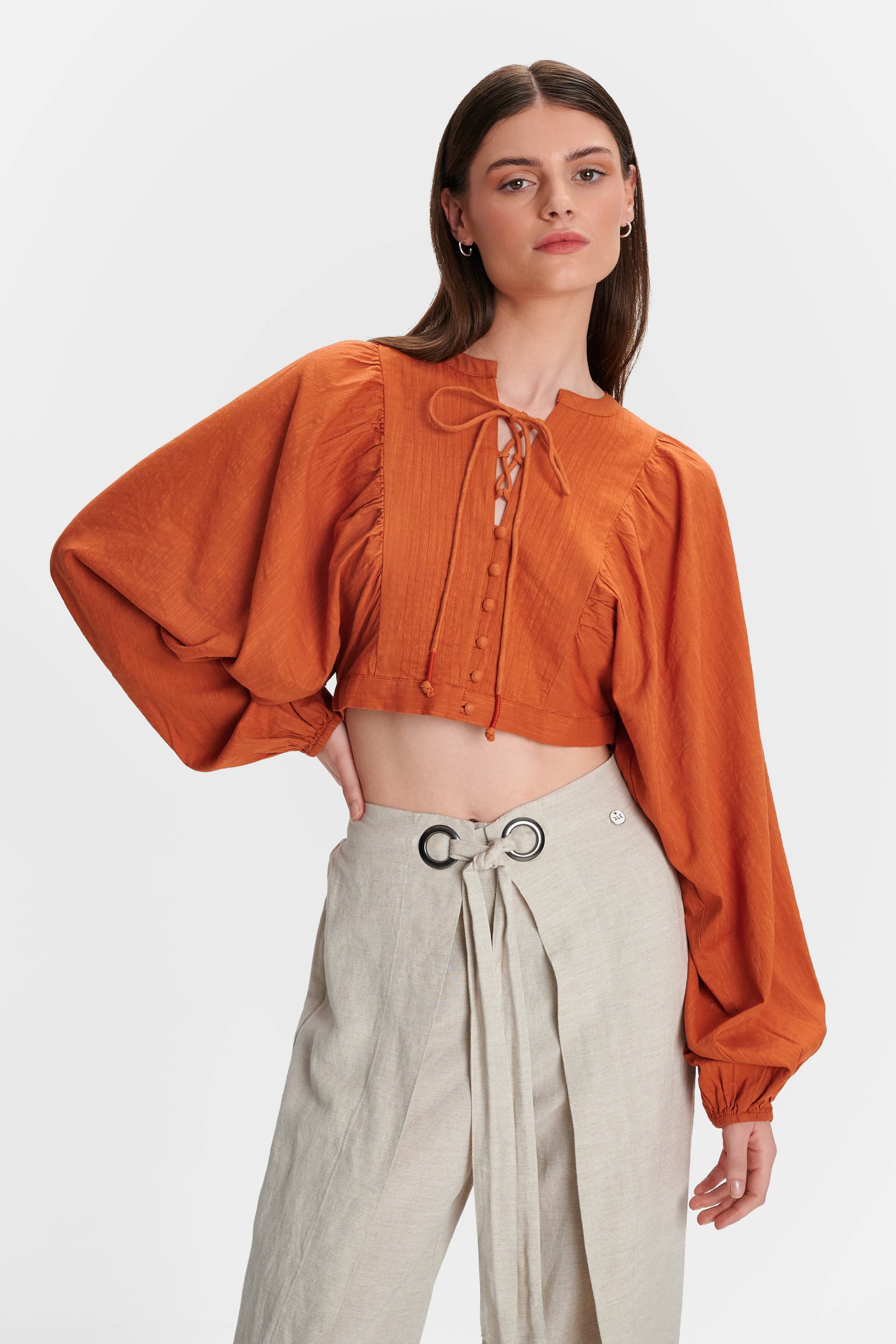 Τοπ με κουμπιά και κορδόνι - BRICK