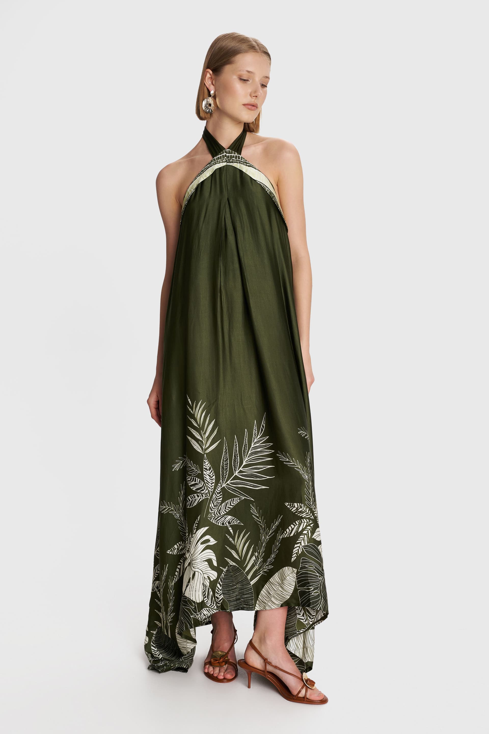 Φόρεμα μάξι σατέν εμπριμέ - Πολύχρωμο