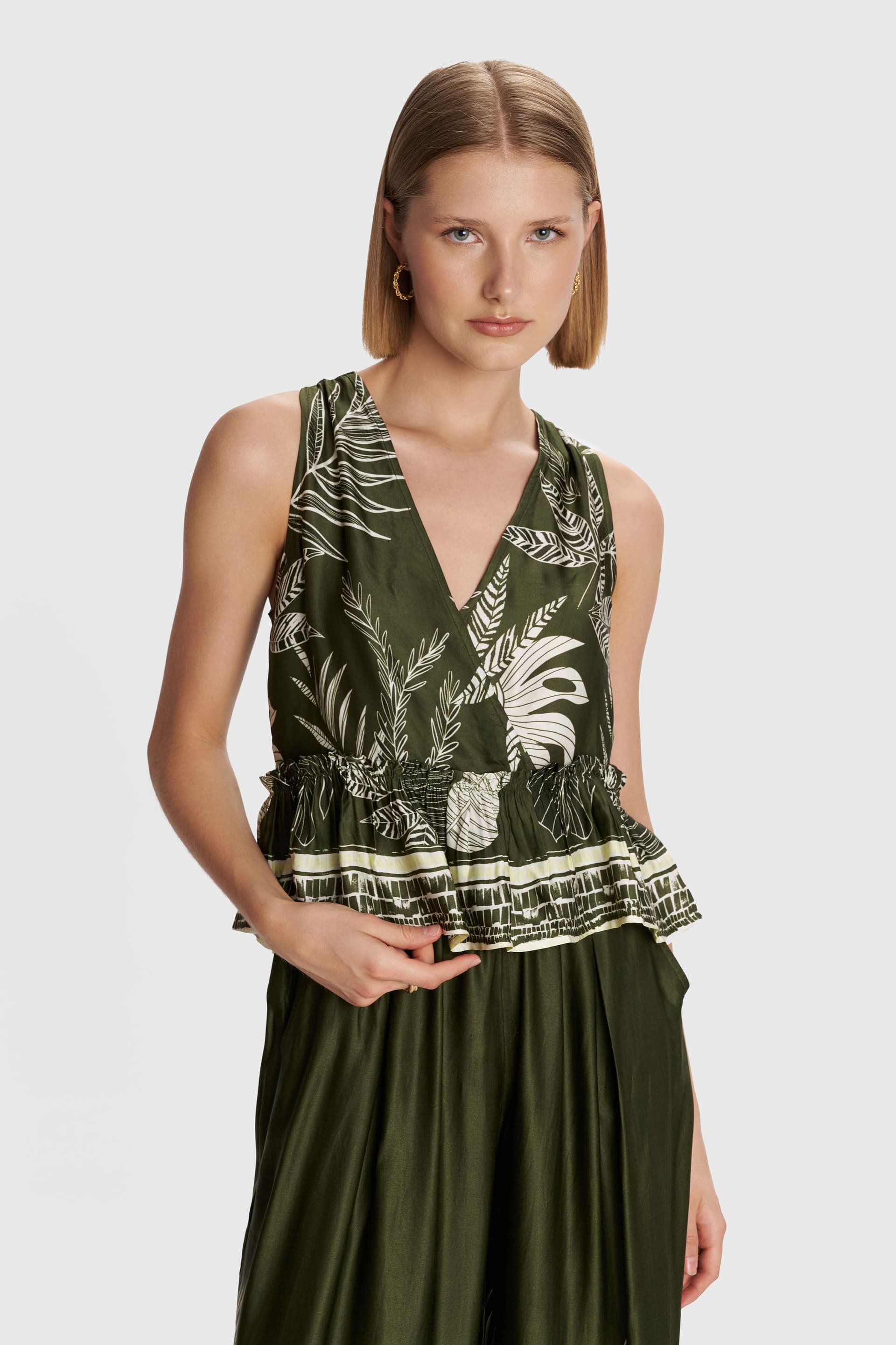 Τοπ εμπριμέ με ιδιαίτερη πλάτη - Πολύχρωμο