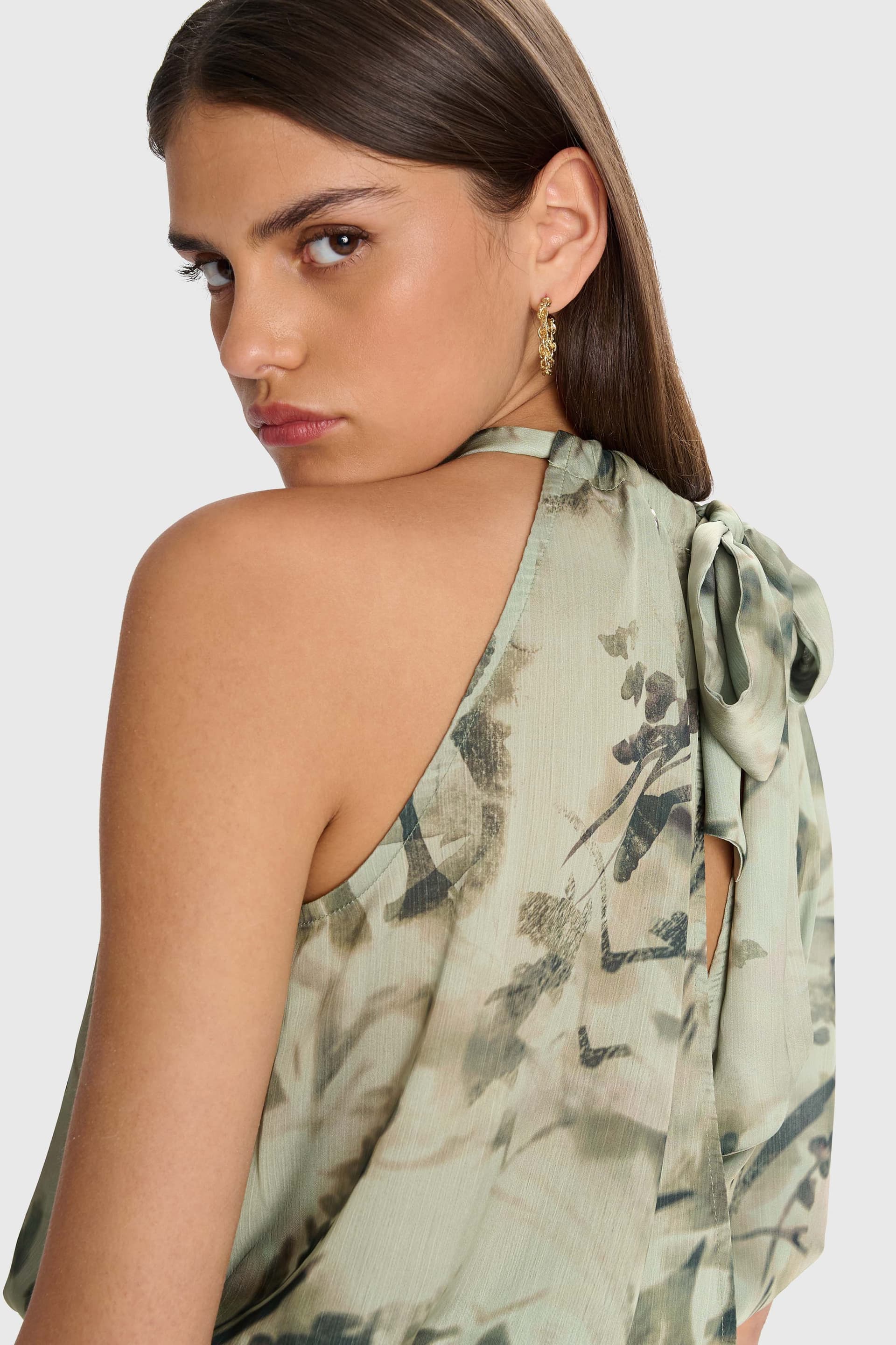 Τοπ εμπριμέ με άνοιγμα στην πλάτη - Πολύχρωμο