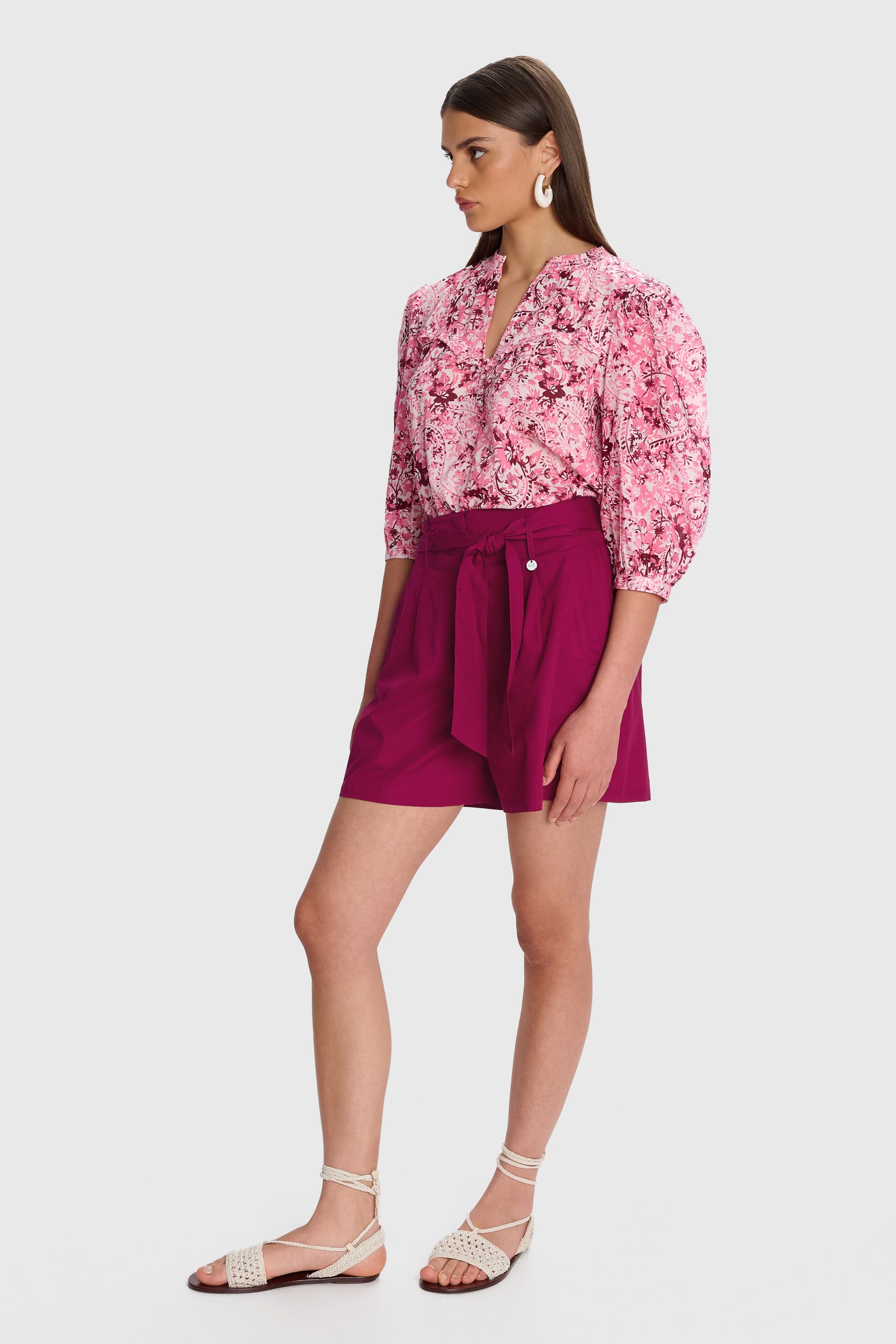 Τουνίκ φλοράλ με κουμπιά - Πολύχρωμο