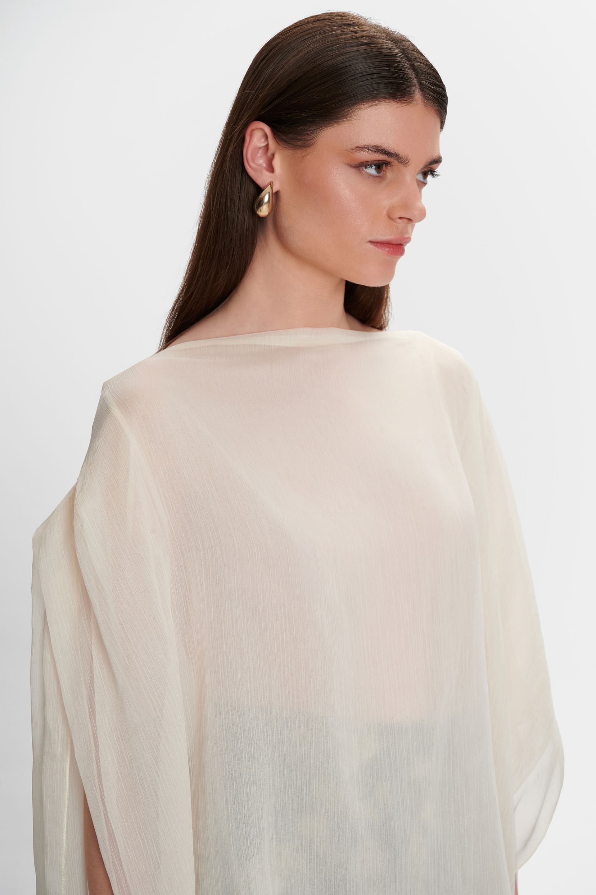 Τοπ ασύμμετρο seethrough - Εκρού