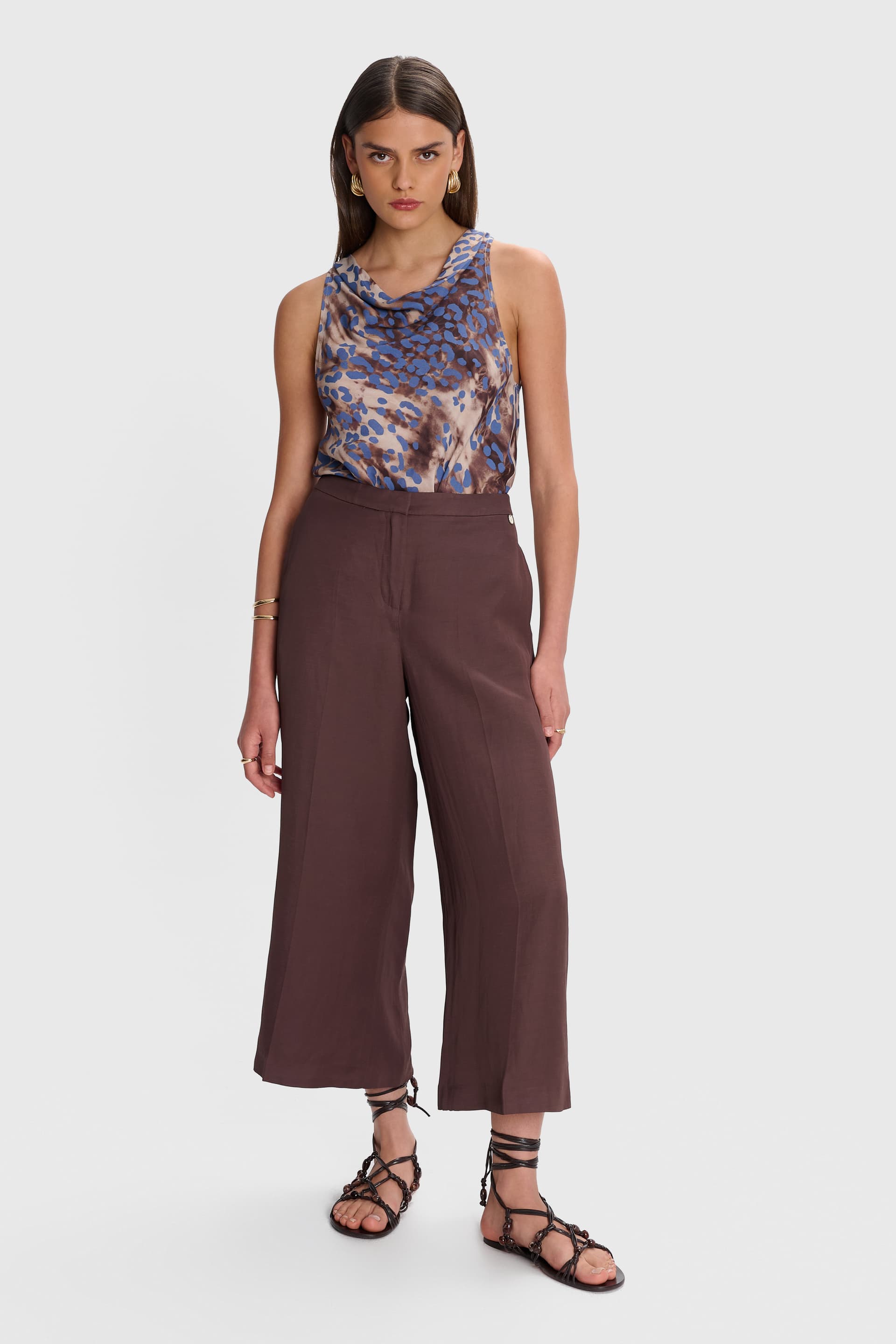 Παντελόνα ίσια γραμμή - CHOCOLATE