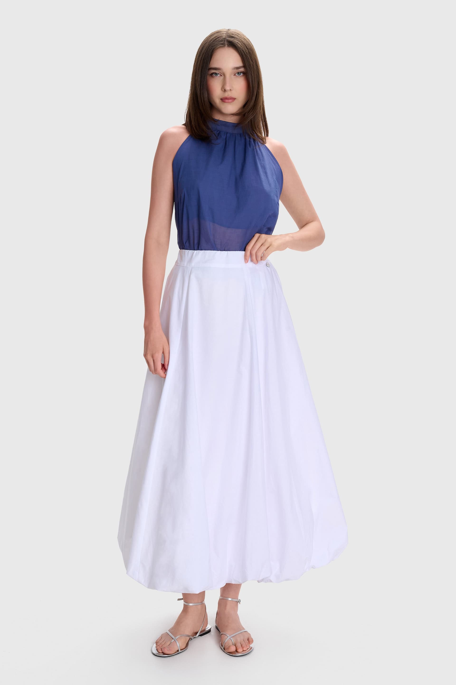 Φούστα μακριά balloon - Λευκό