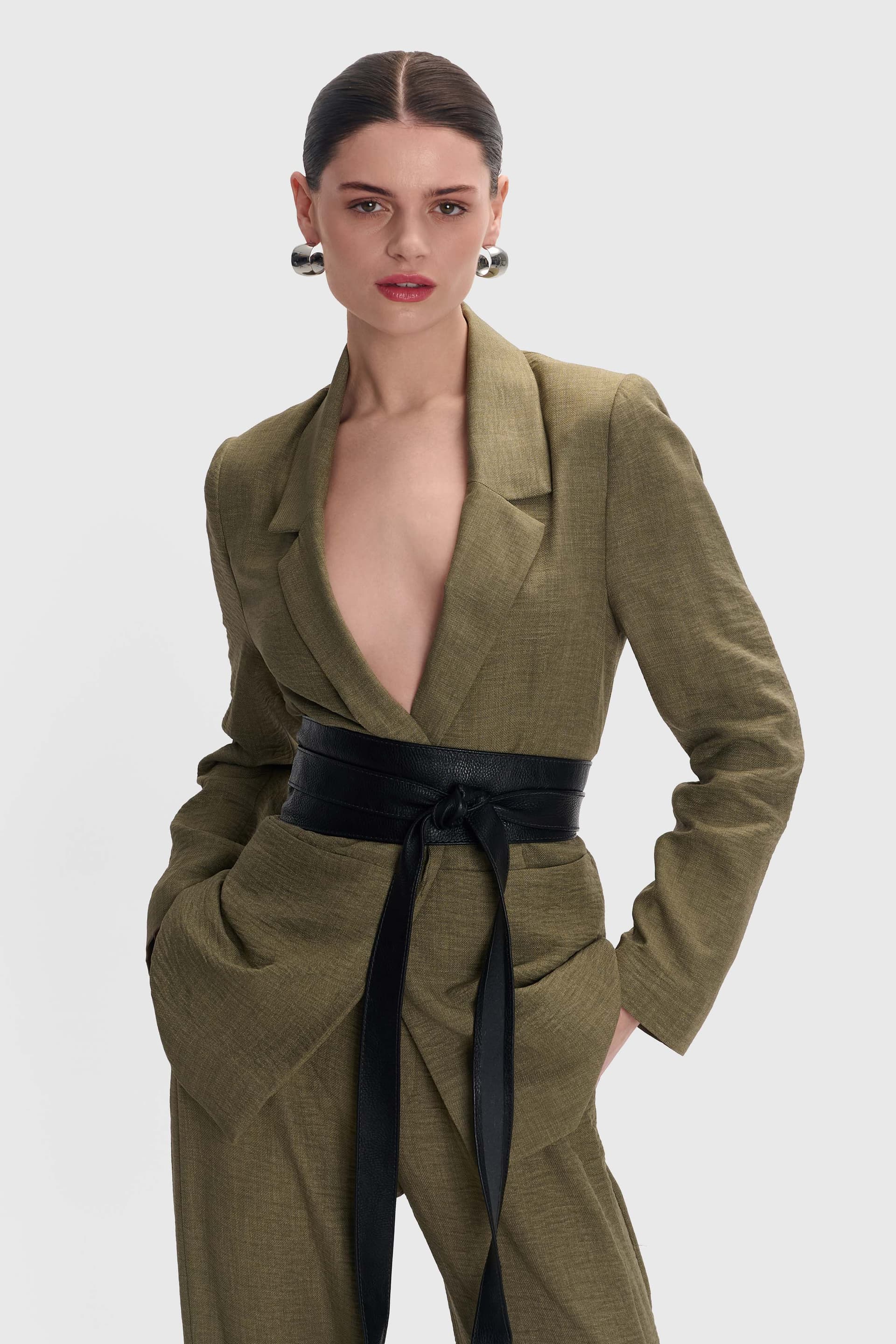 Σακάκι με τσέπες - Ανοιχτό Χακί